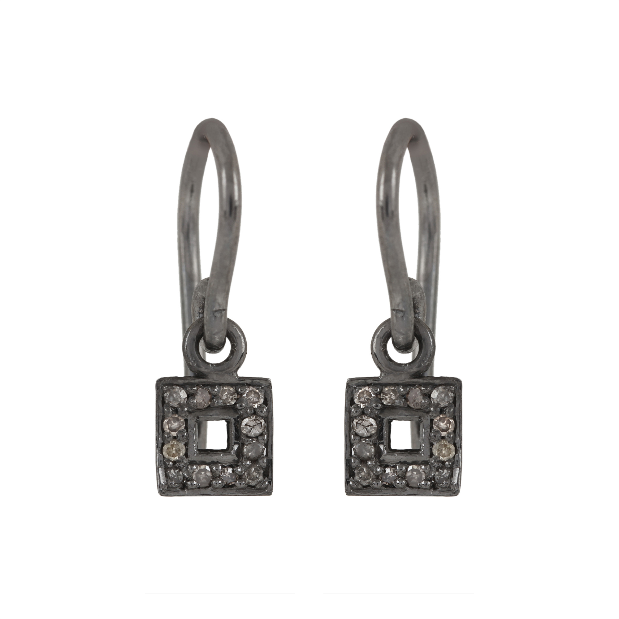 925 sterling silver natural diamond hook earrings