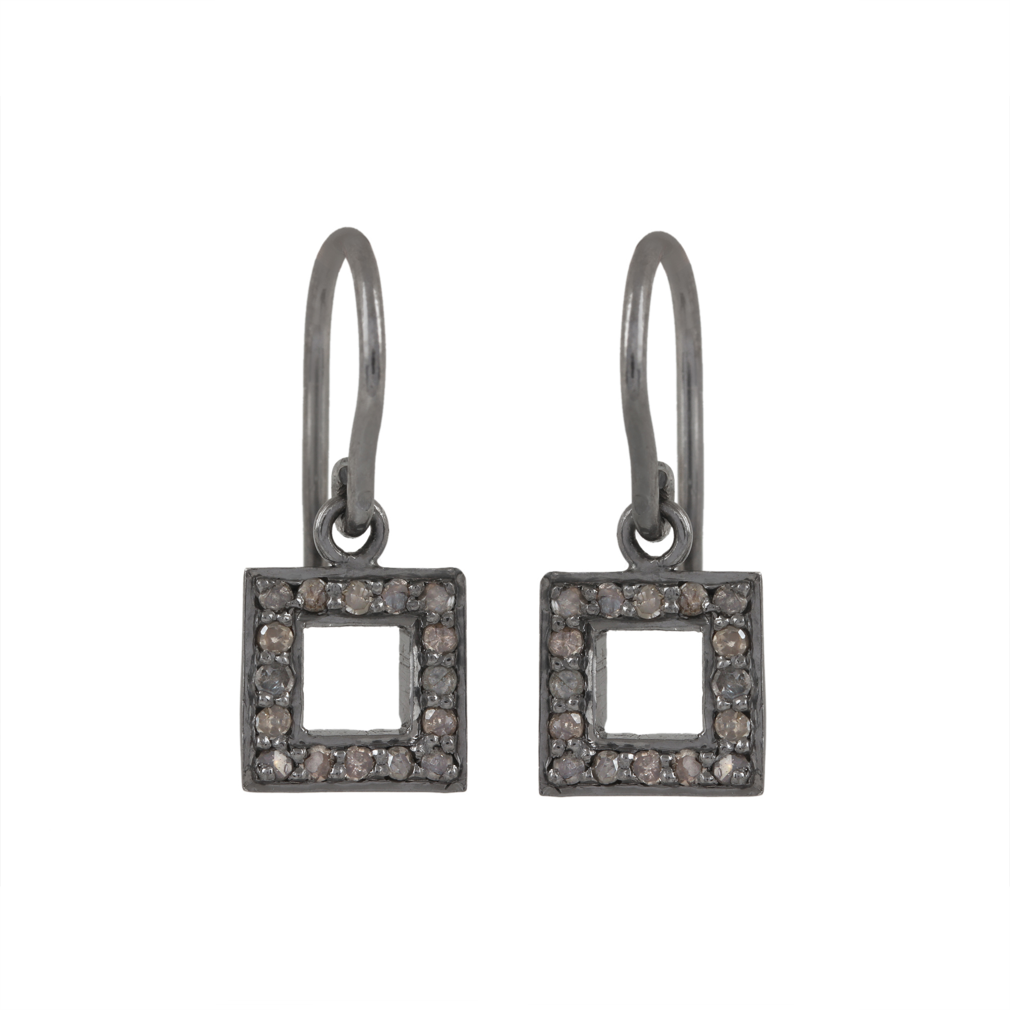 925 sterling silver diamond hook earrings