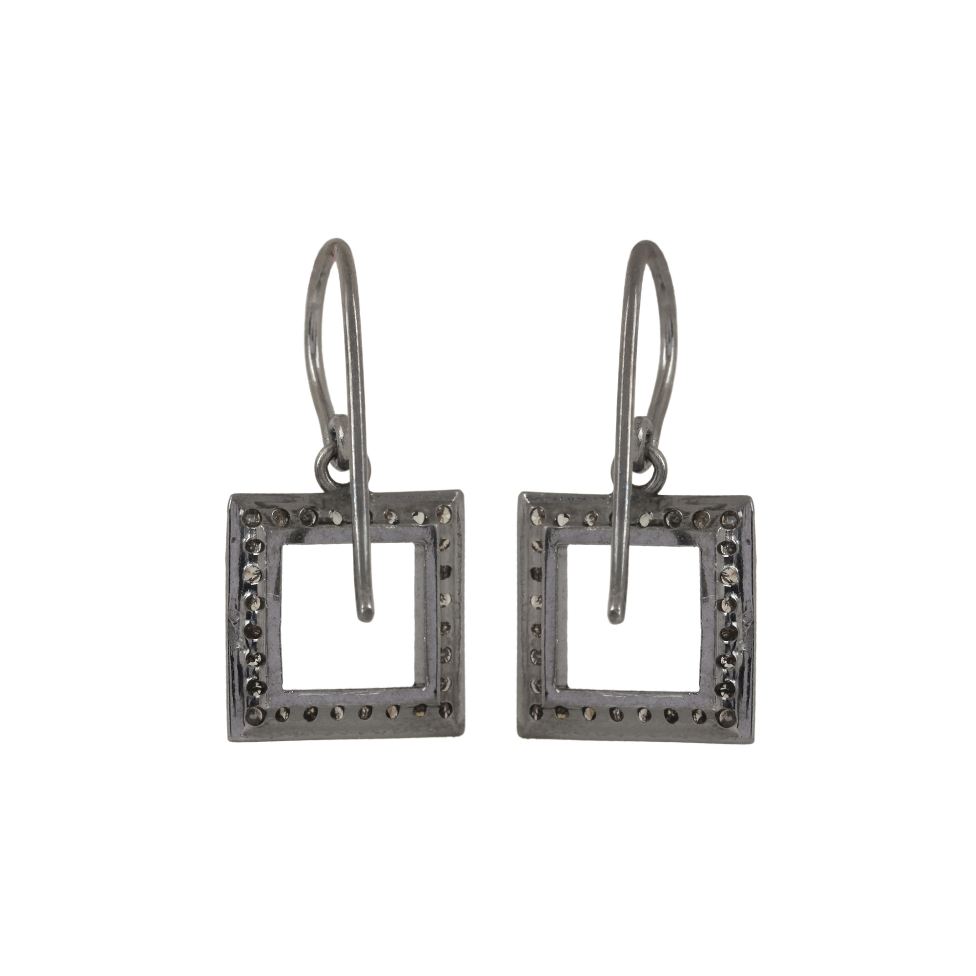 Diamond hook earrings made in 925 sterling silver fine jewelry