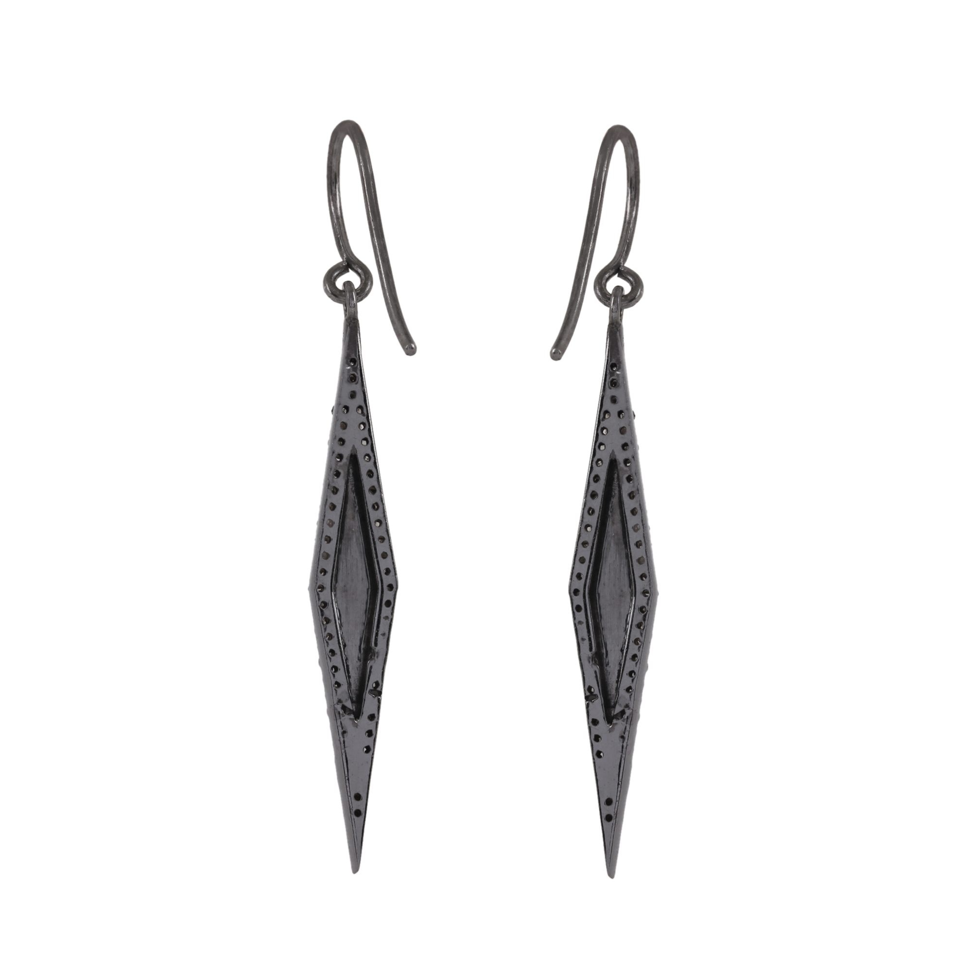 925 sterling silver Hook earrings adorned with diamond