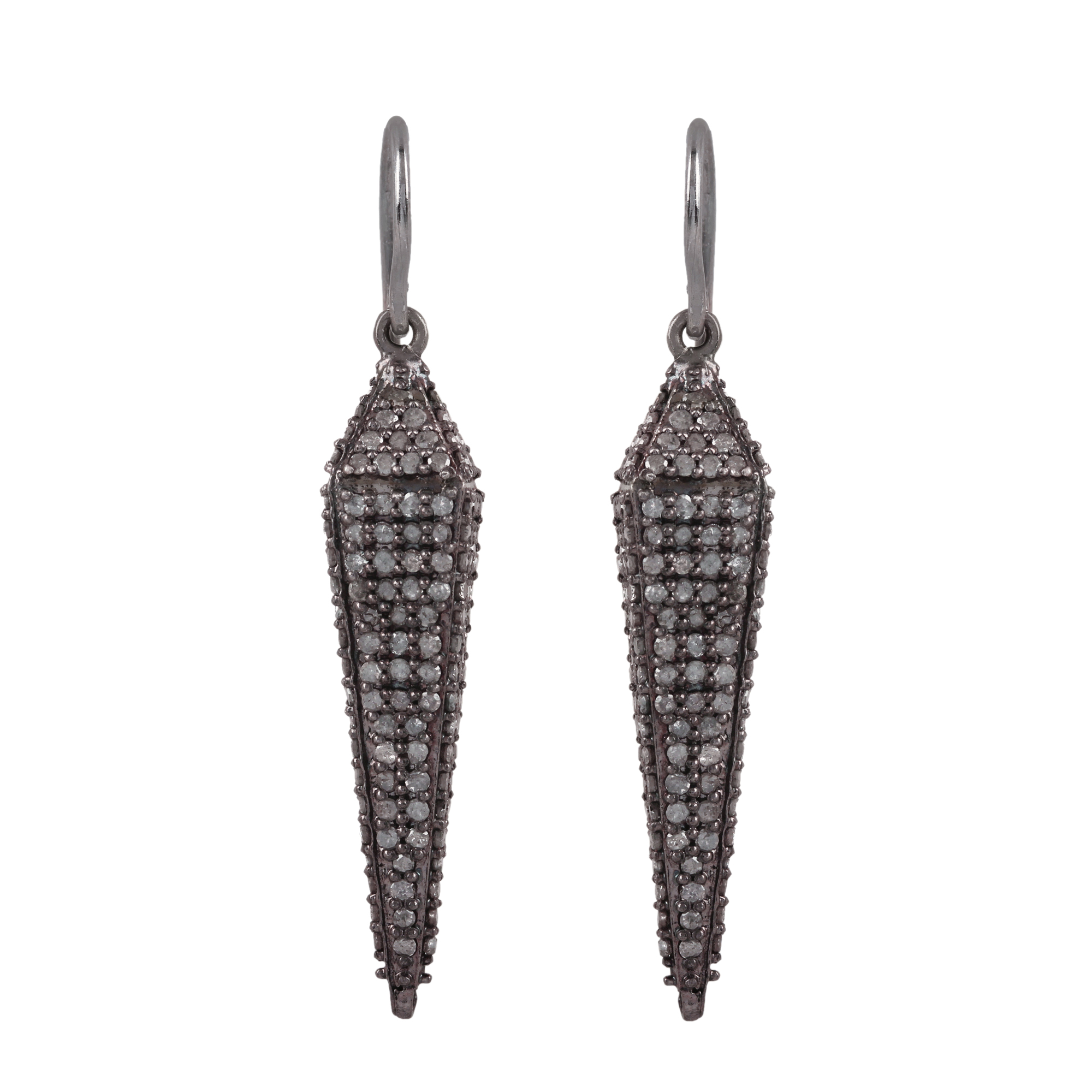 925 sterling silver diamond hook earrings fine jewelry