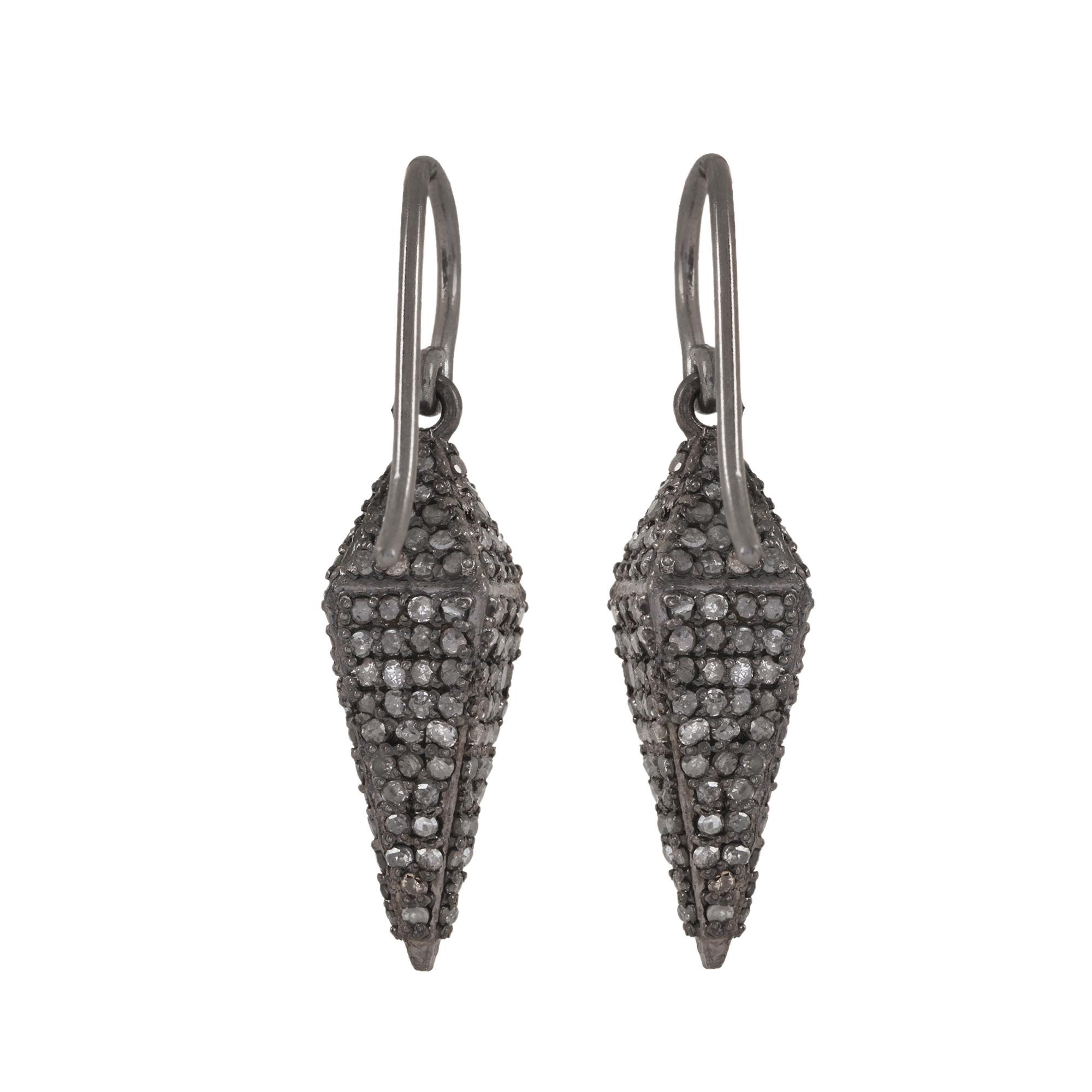 925 sterling silver hook earrings natural diamond handmade jewelry