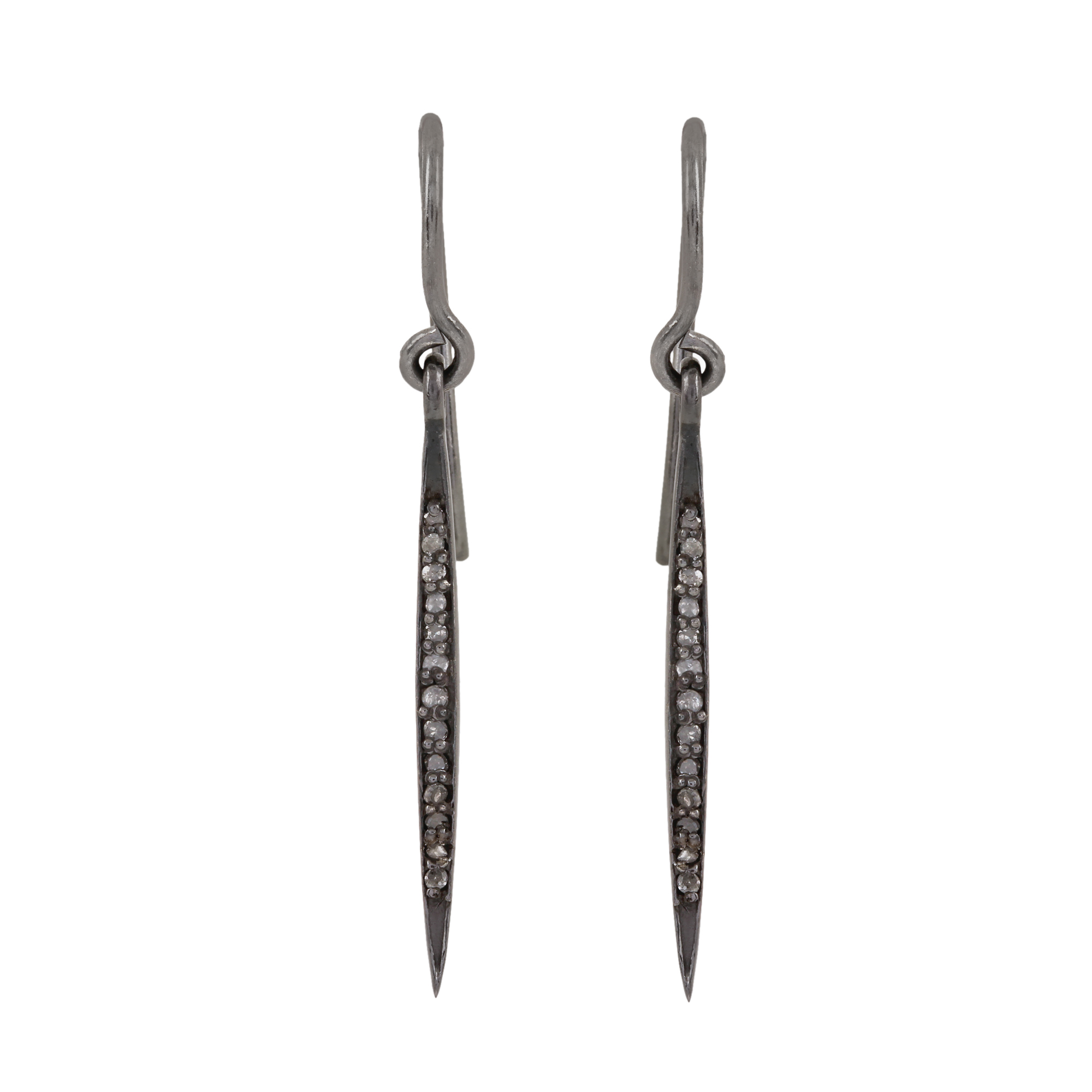 925 sterling silver 5.00ct diamond pair of beautiful hook earrings fine jewelry
