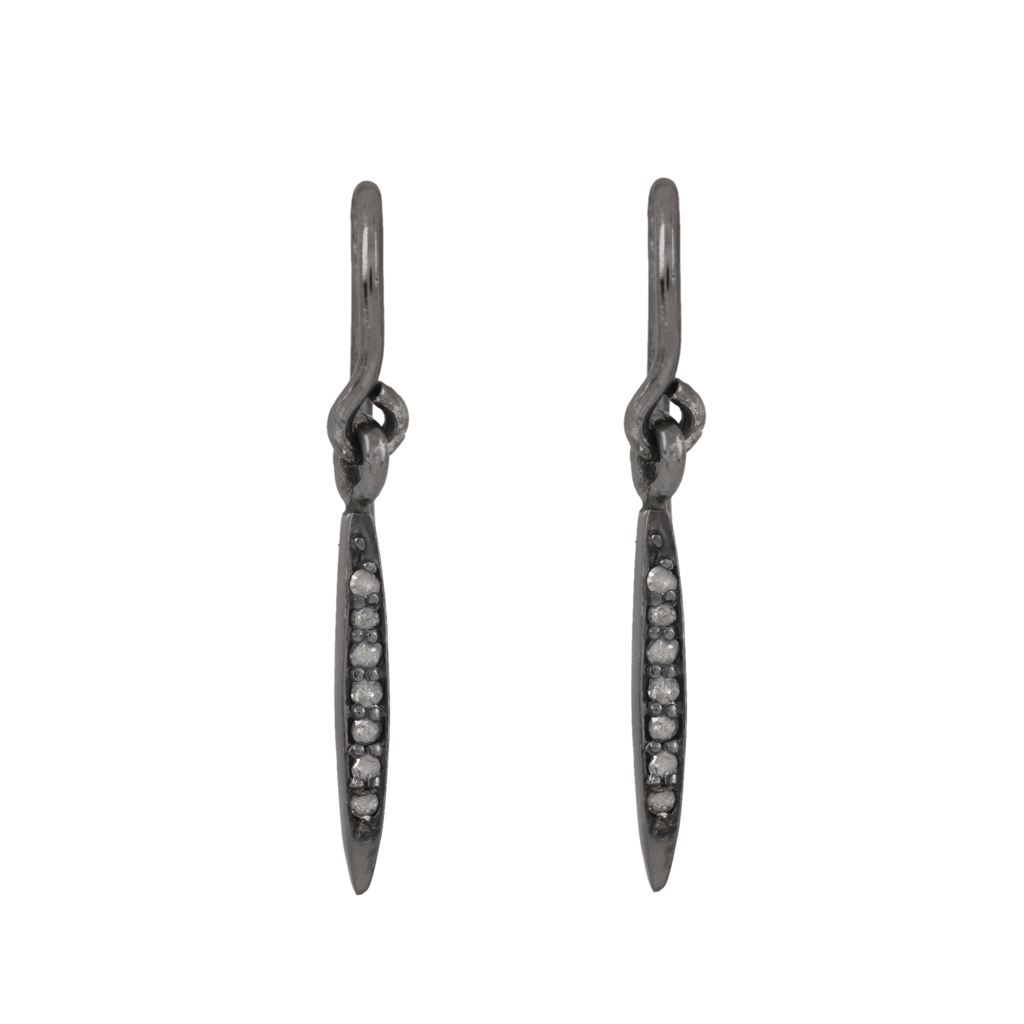 925 strling silver natural diamond hook earrings