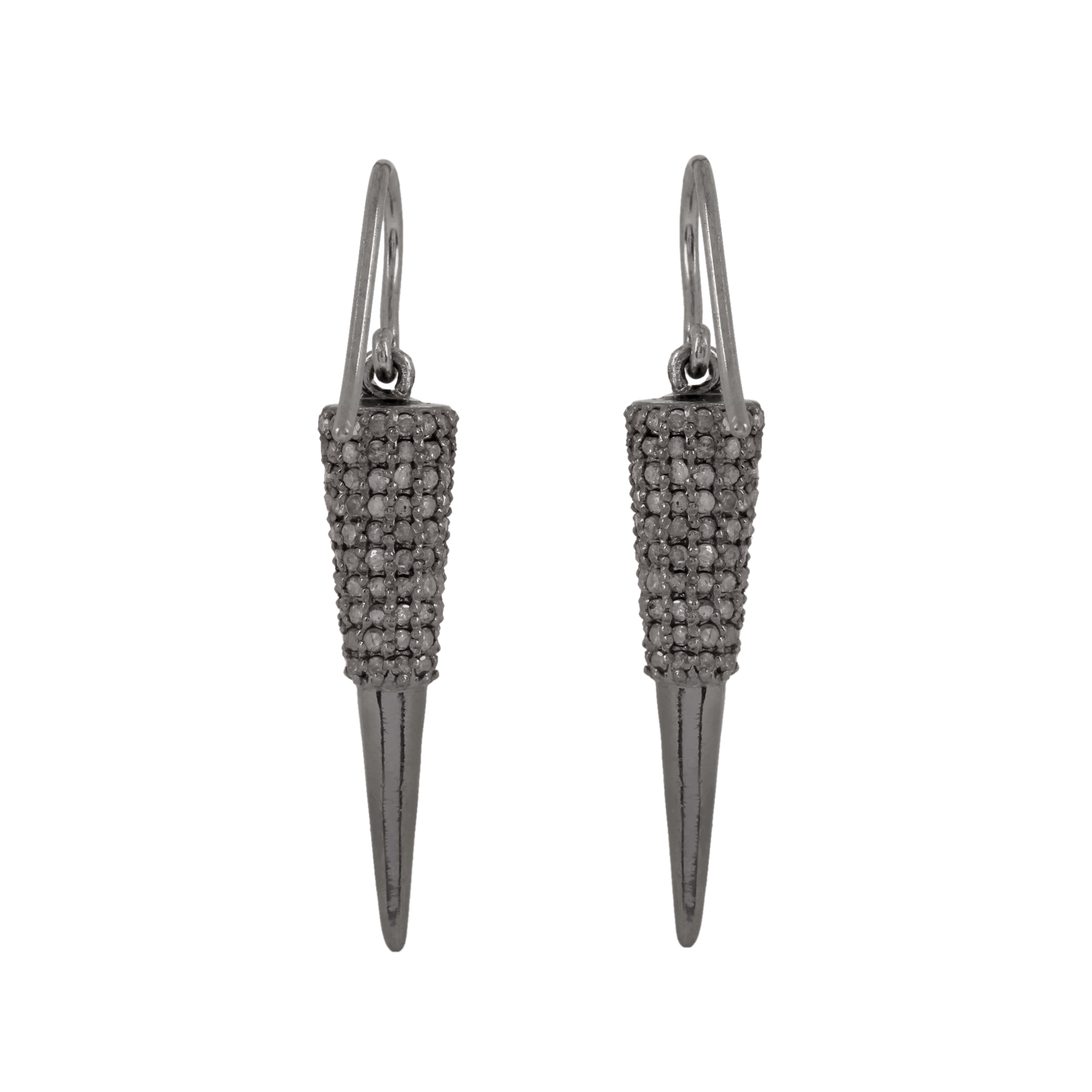 Hook earrings adorned with 2.60ct natural diamond 925 sterling silver jewelry