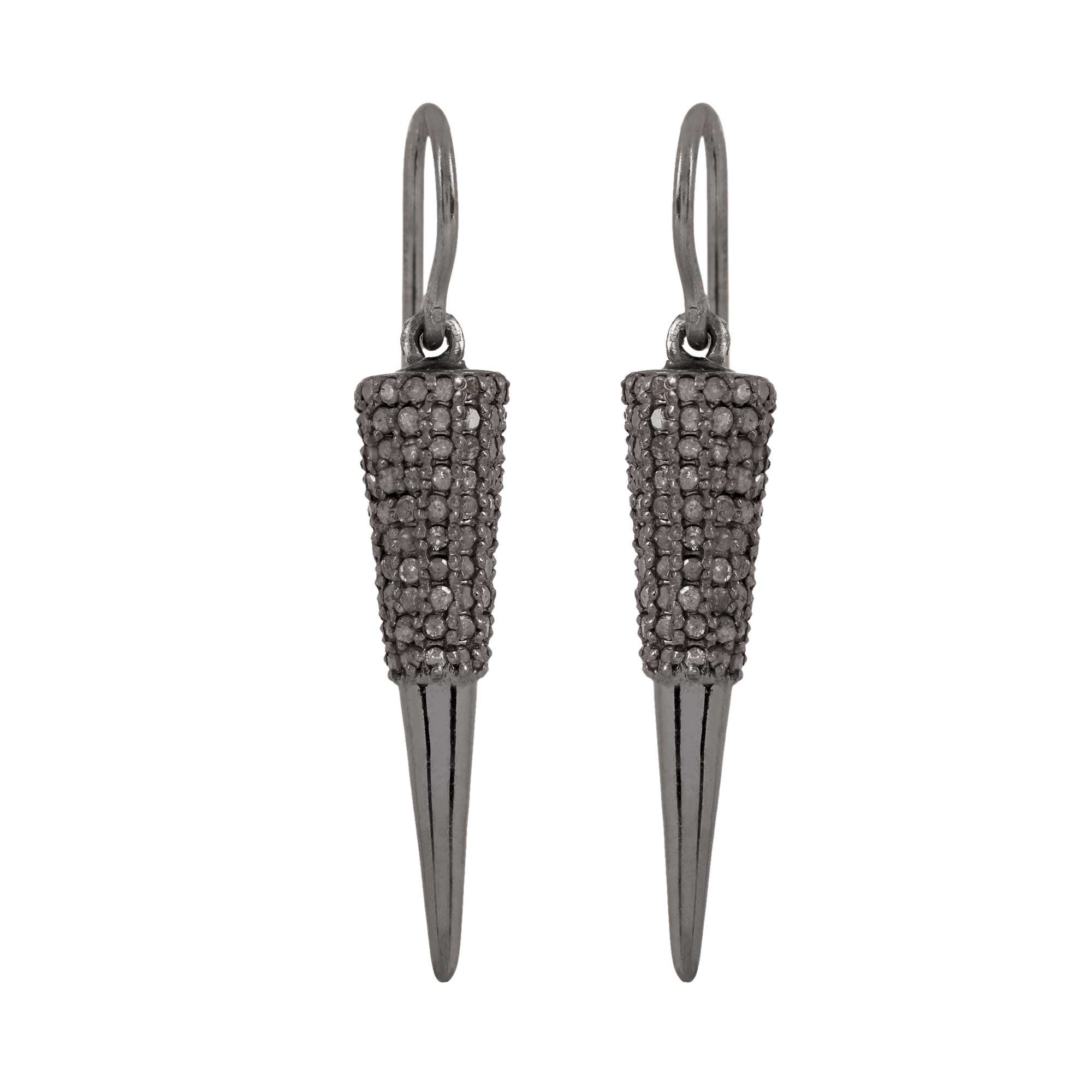 Hook earrings adorned with 2.60ct natural diamond 925 sterling silver jewelry
