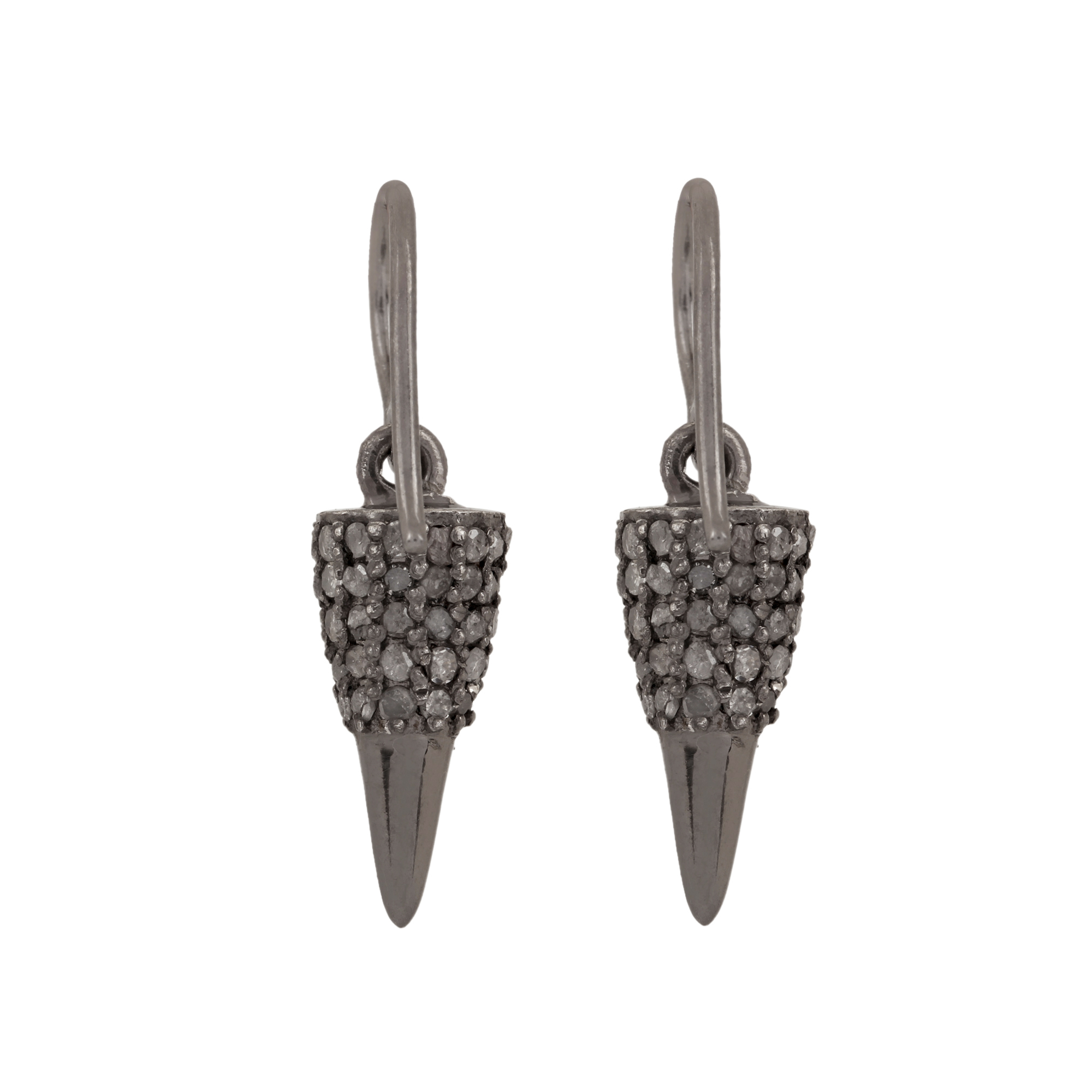 Hook earrings made in 925 strling silver & diamond