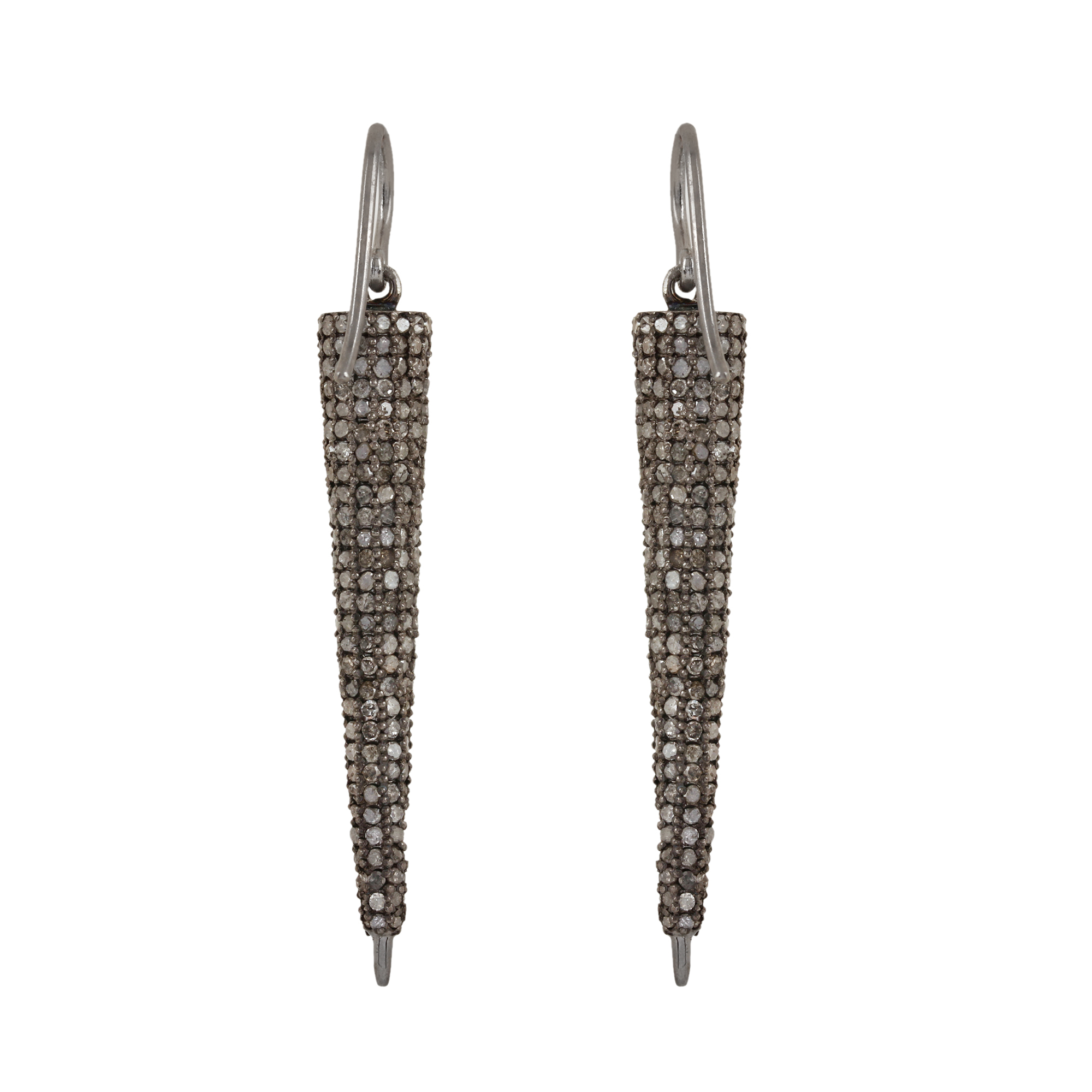 925 strling silver 6.19ct natural diamond hook earrings
