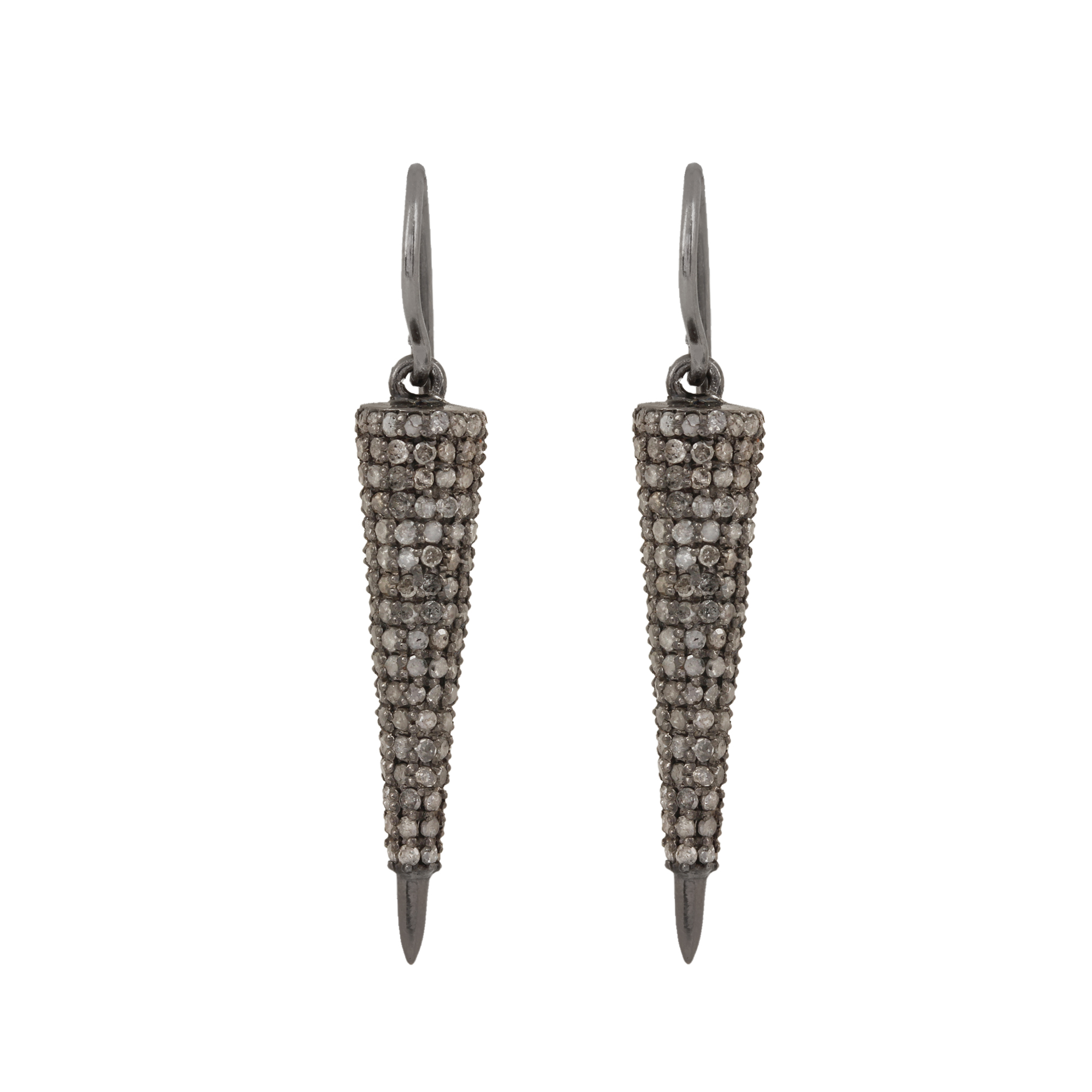 Natural diamond hook earrings made in 925 sterling silver jewelry