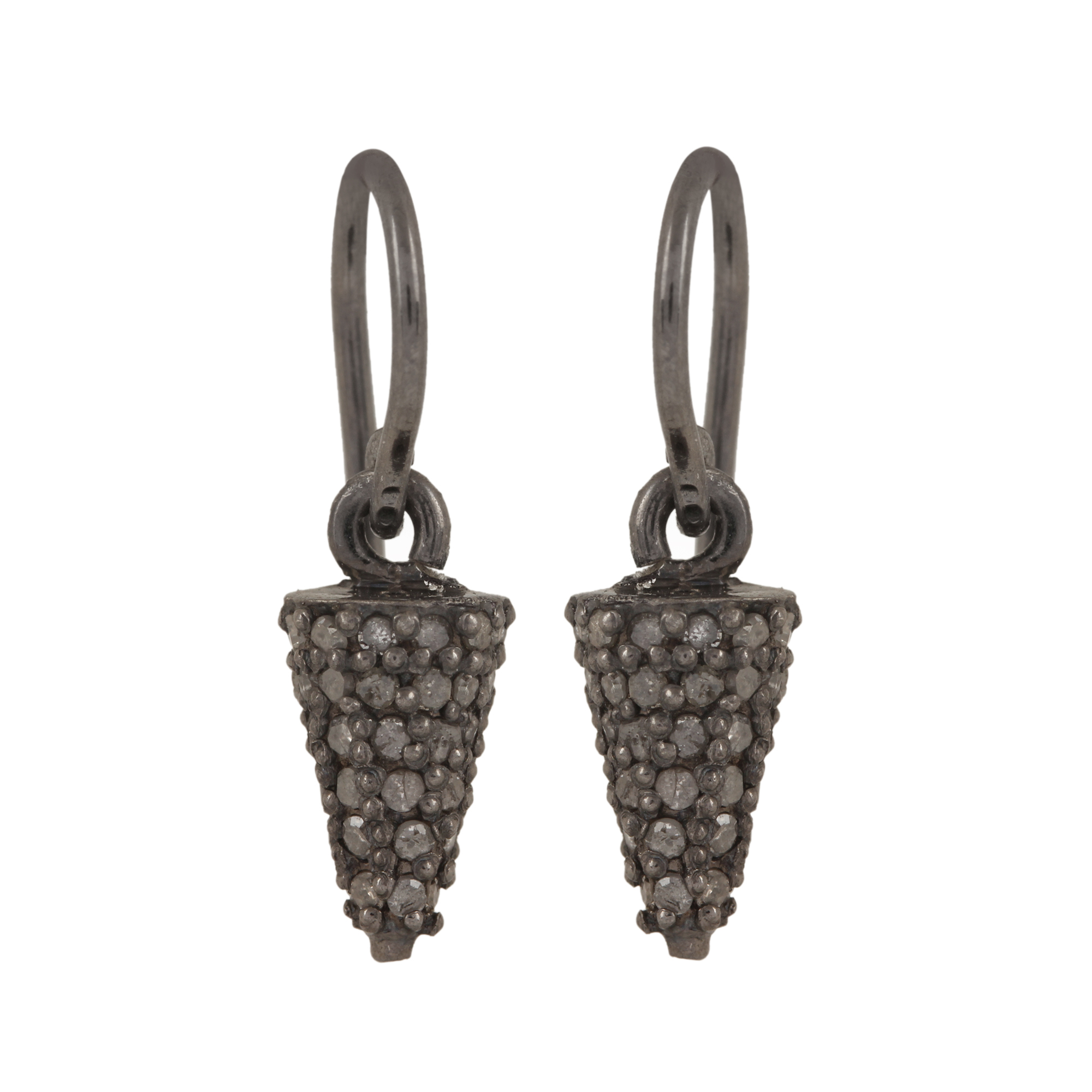 925 sterling silver natural diamond hook earrings