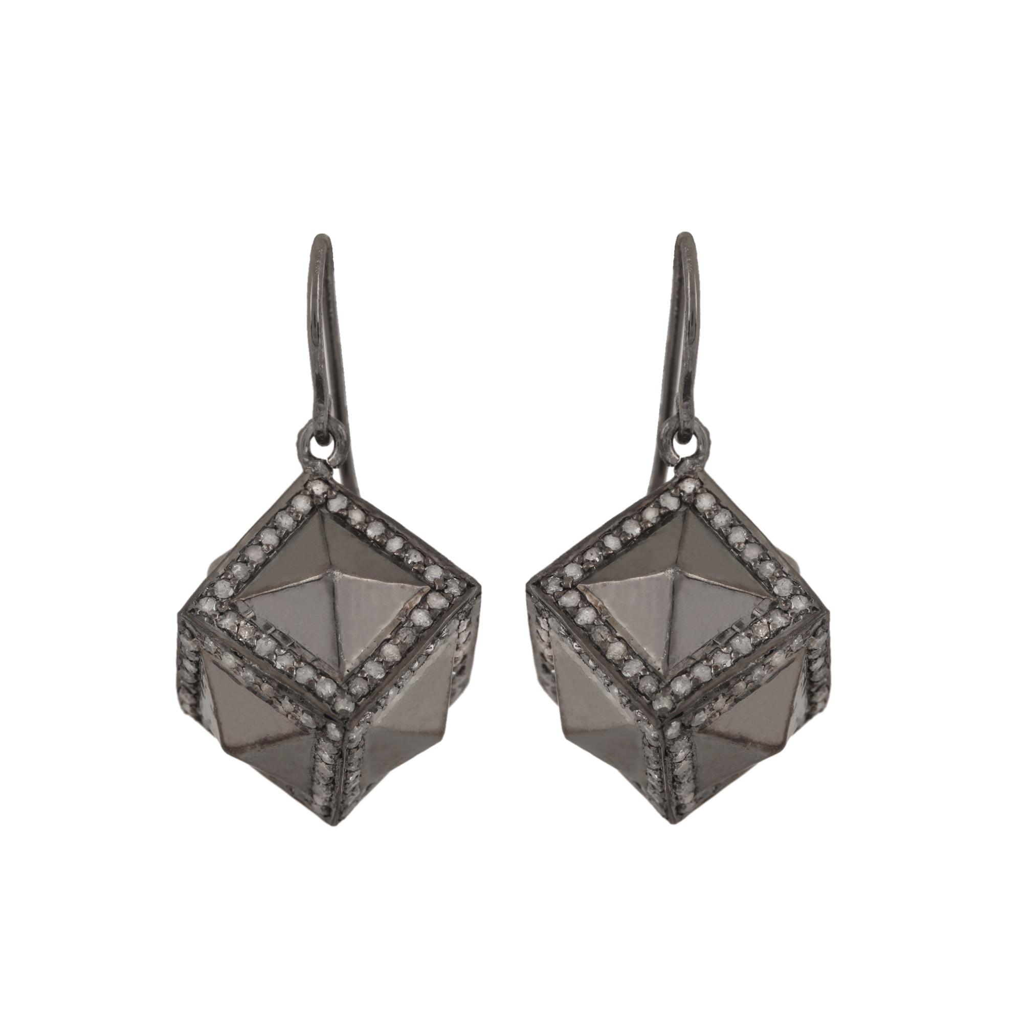 3.35ct natural diamond 925 sterling silver hook earrings