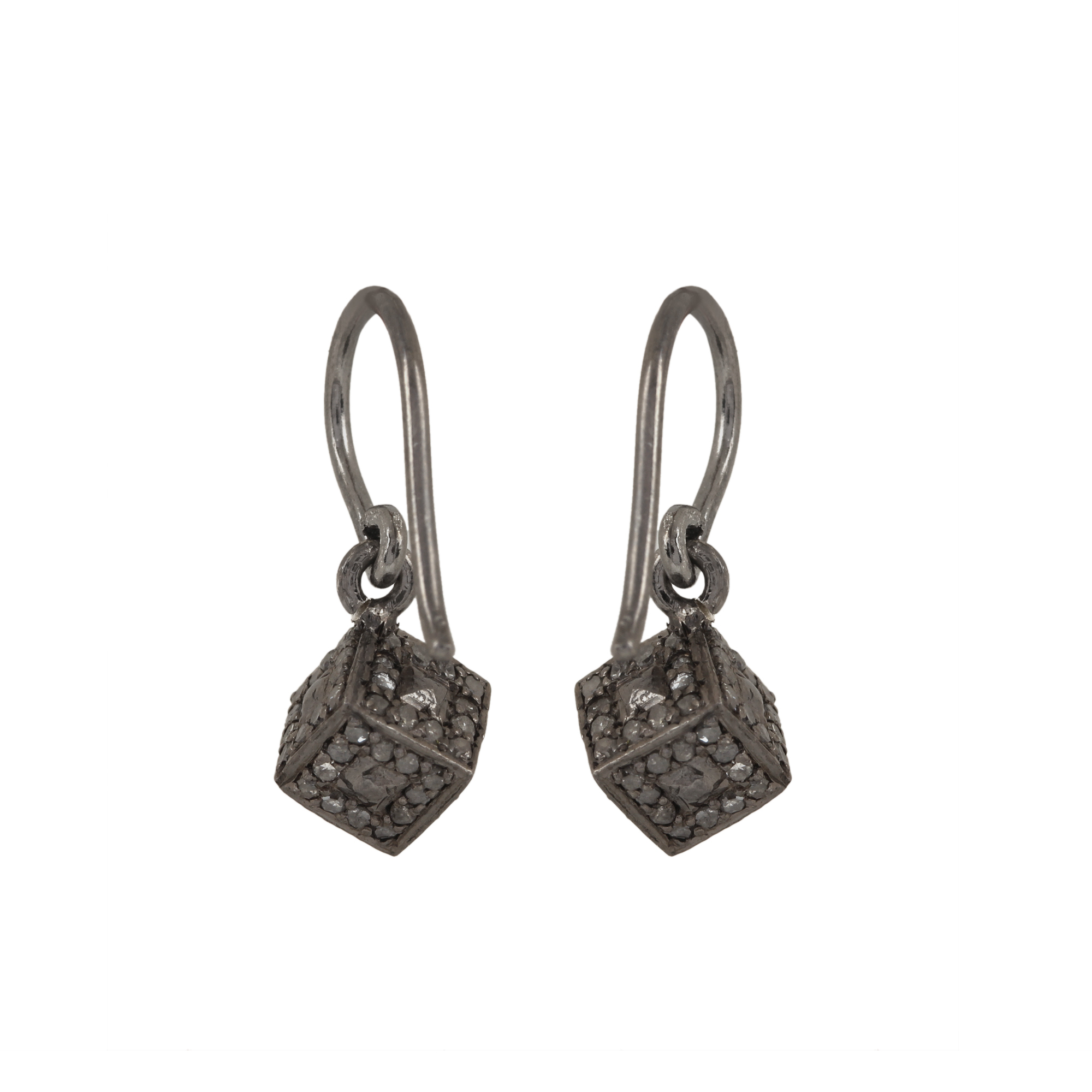 925 sterling silver beautiful hook earrings adorned with 0.82ct diamond