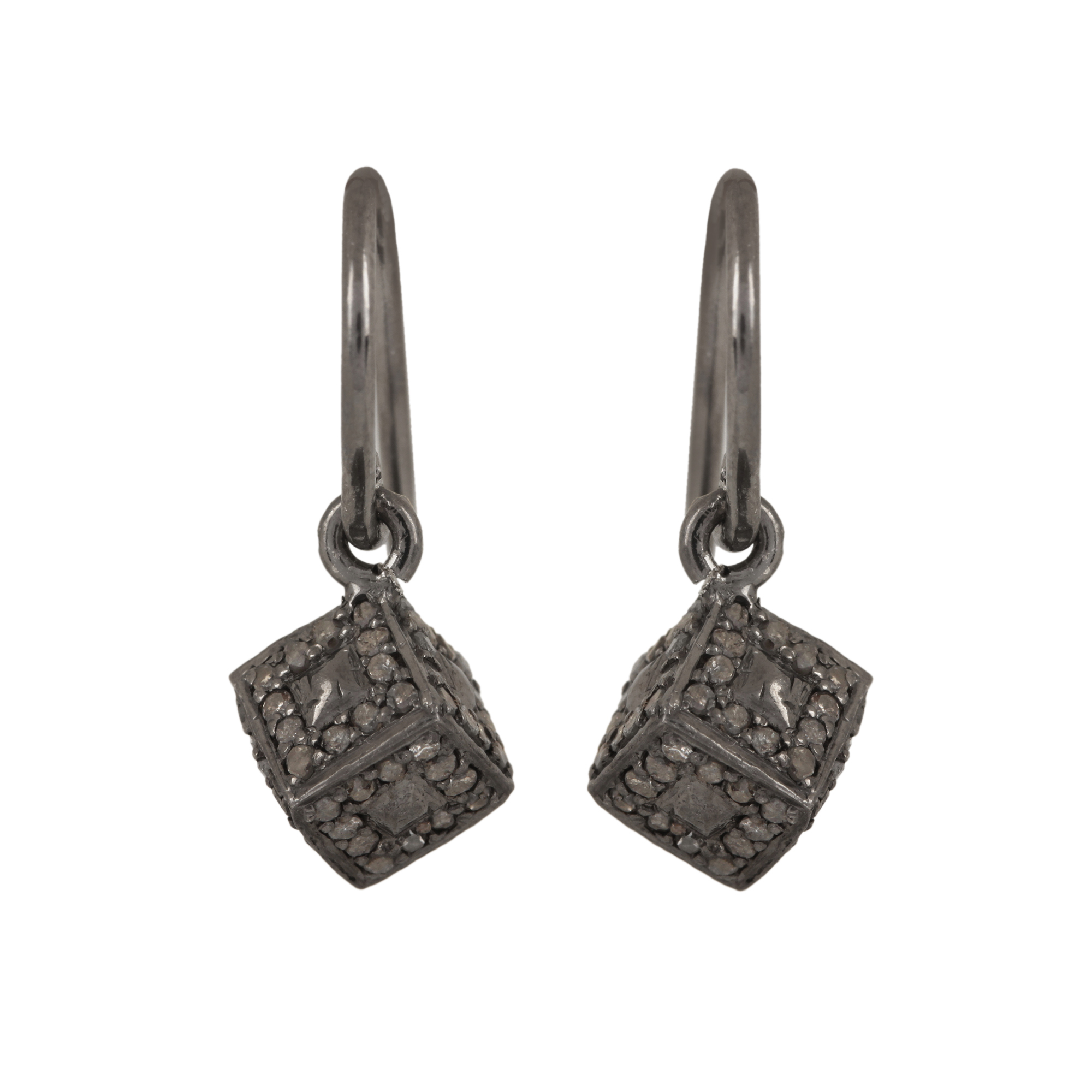 925 sterling silver beautiful hook earrings adorned with 0.82ct diamond