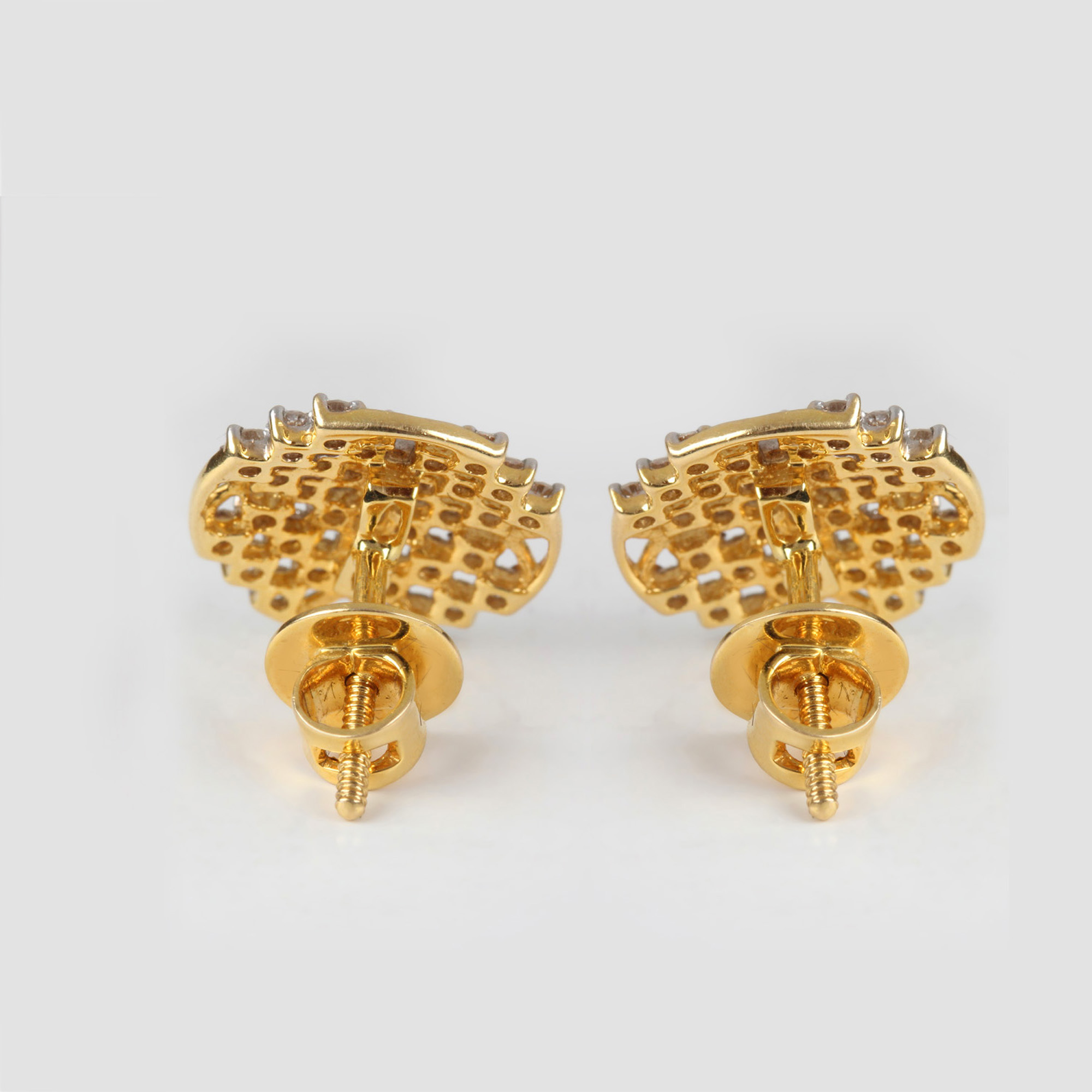 Solid Gold Beautiful Small Diamond Earrings