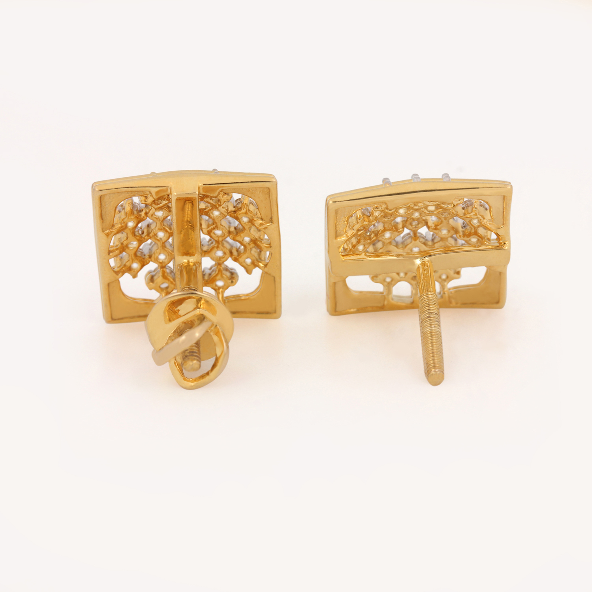 Genuine Diamond 14k Solid Gold Earrings