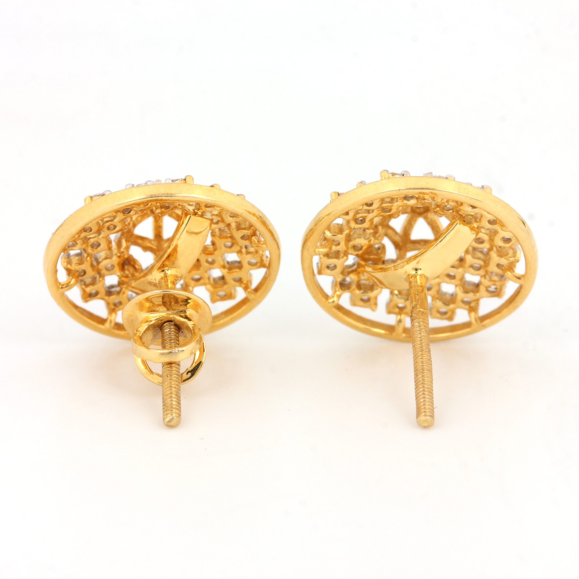 14k Gold Beautiful Round Earrings