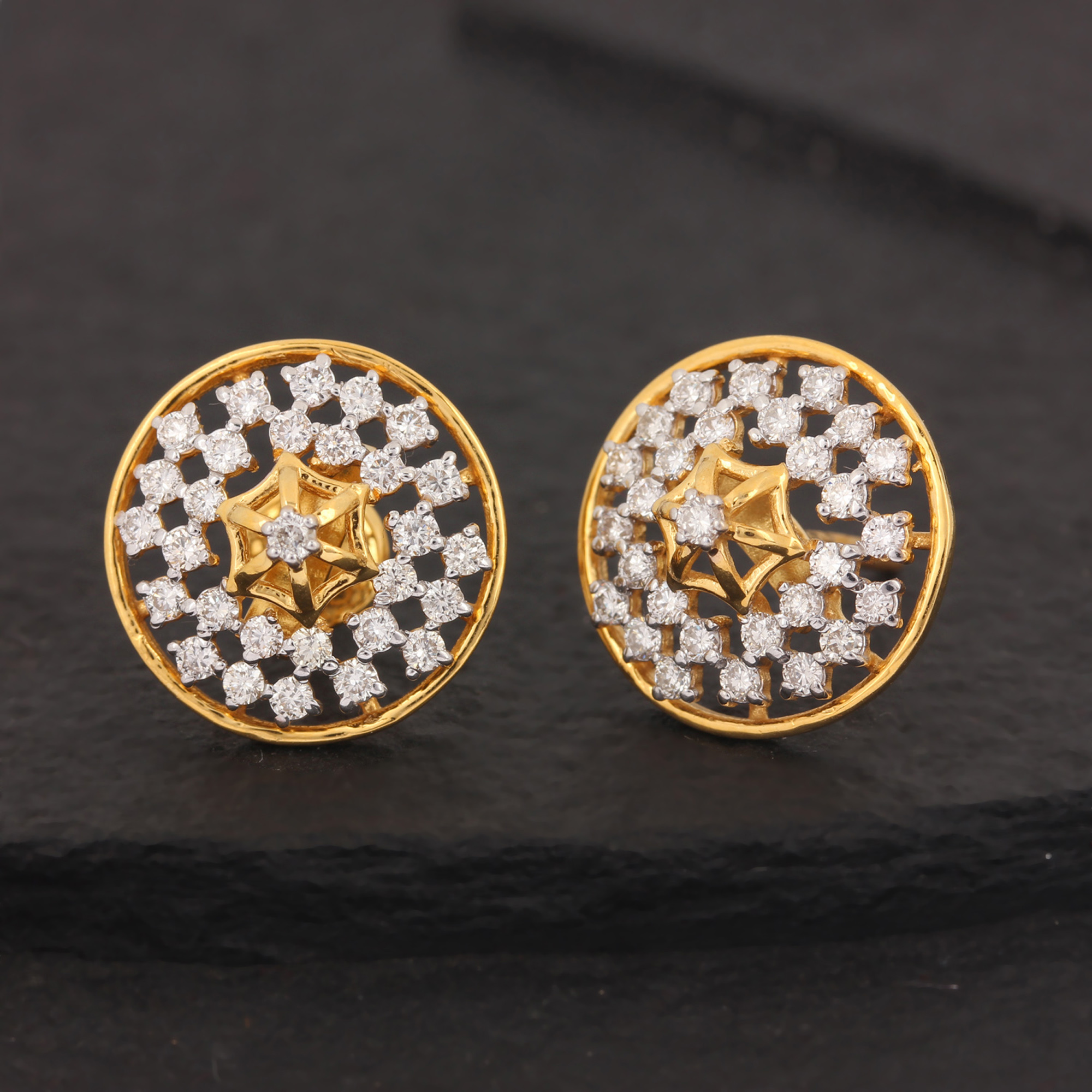 14k Gold Beautiful Round Earrings