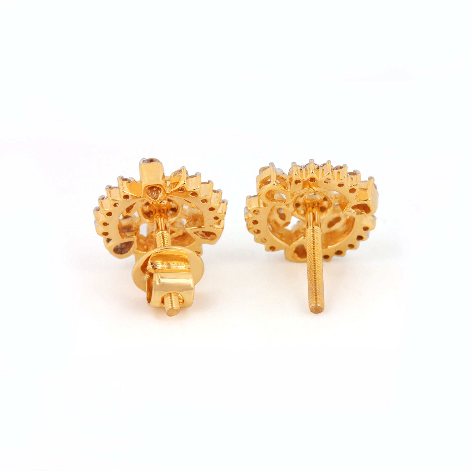 Natural Diamond 14k Gold Latest Desiged Earrings