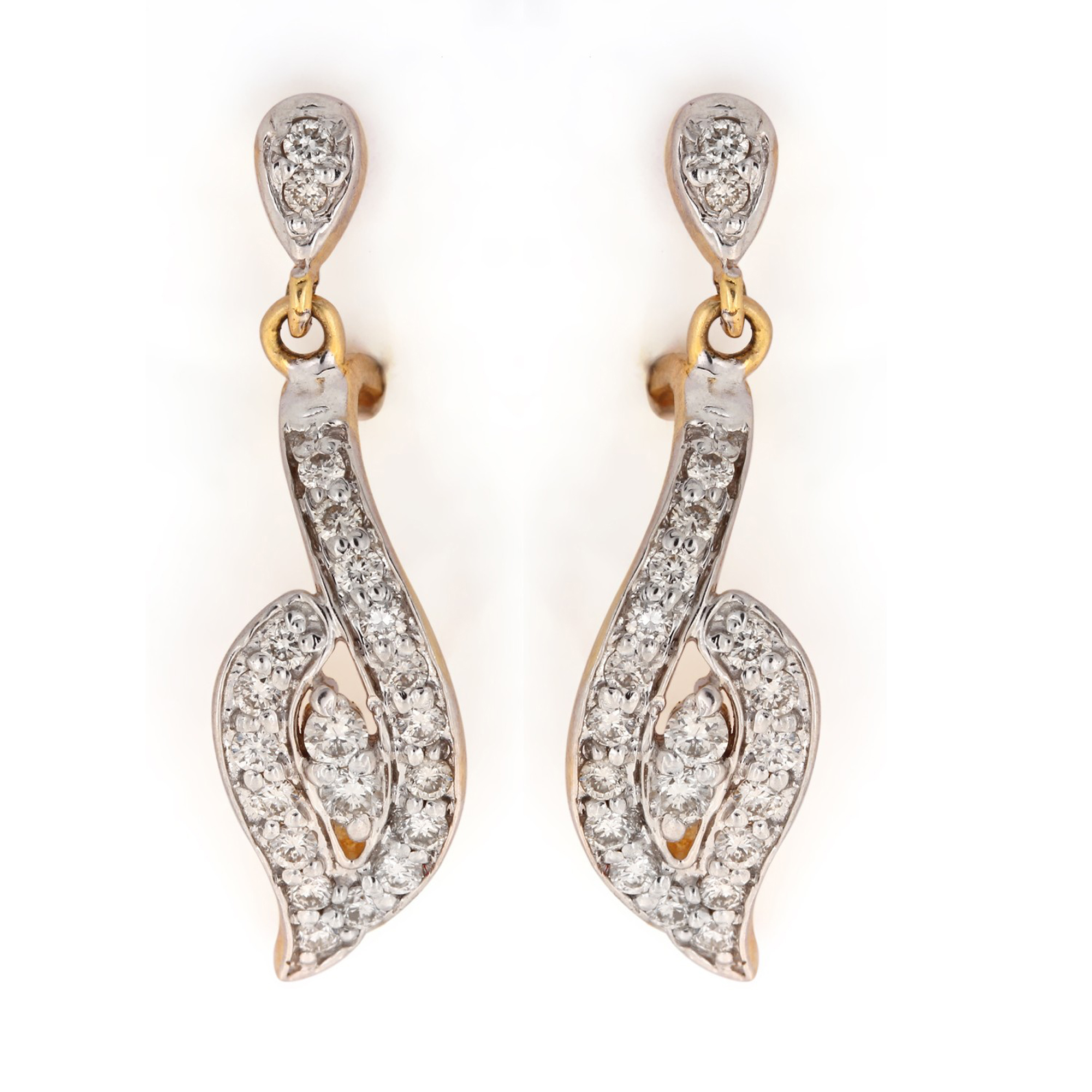 Natural Diamond Earrings In Solid Gold