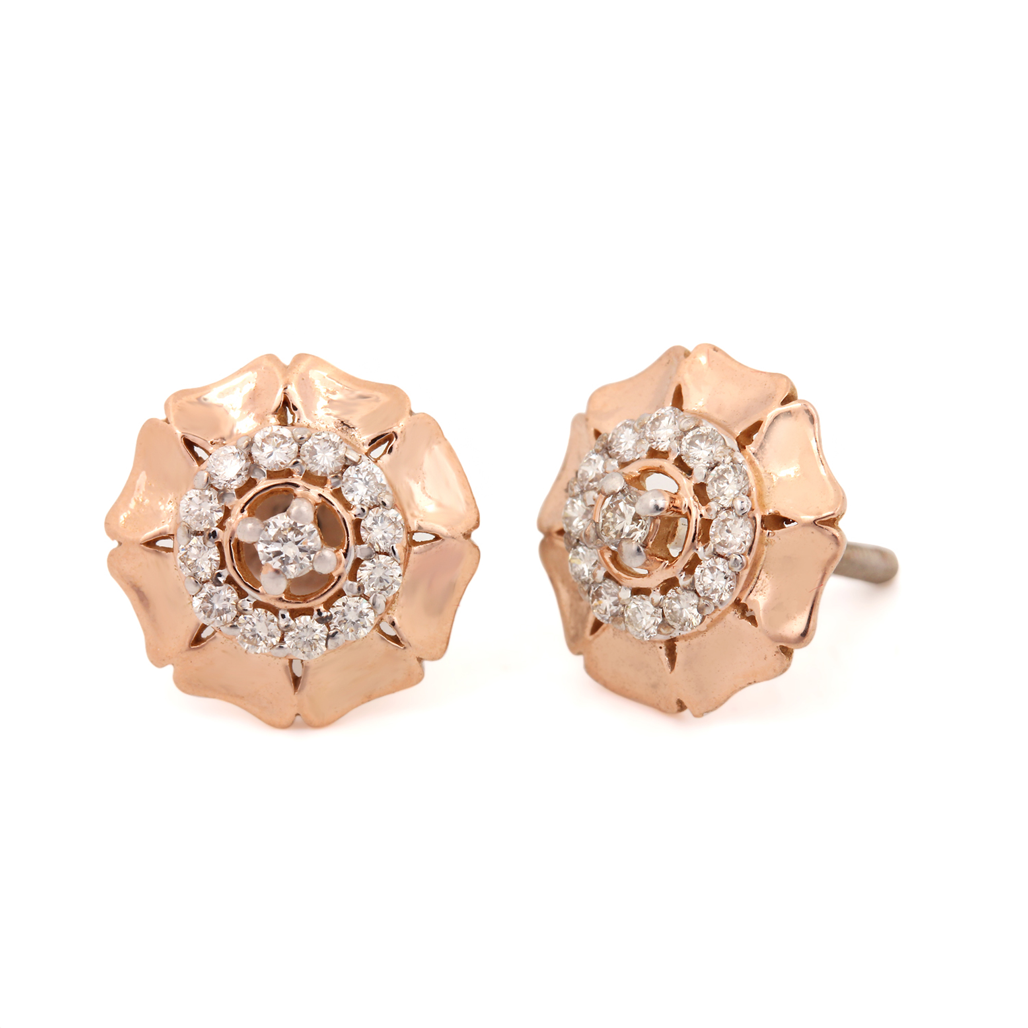 Diamond Beautiful Rose Gold Earrings