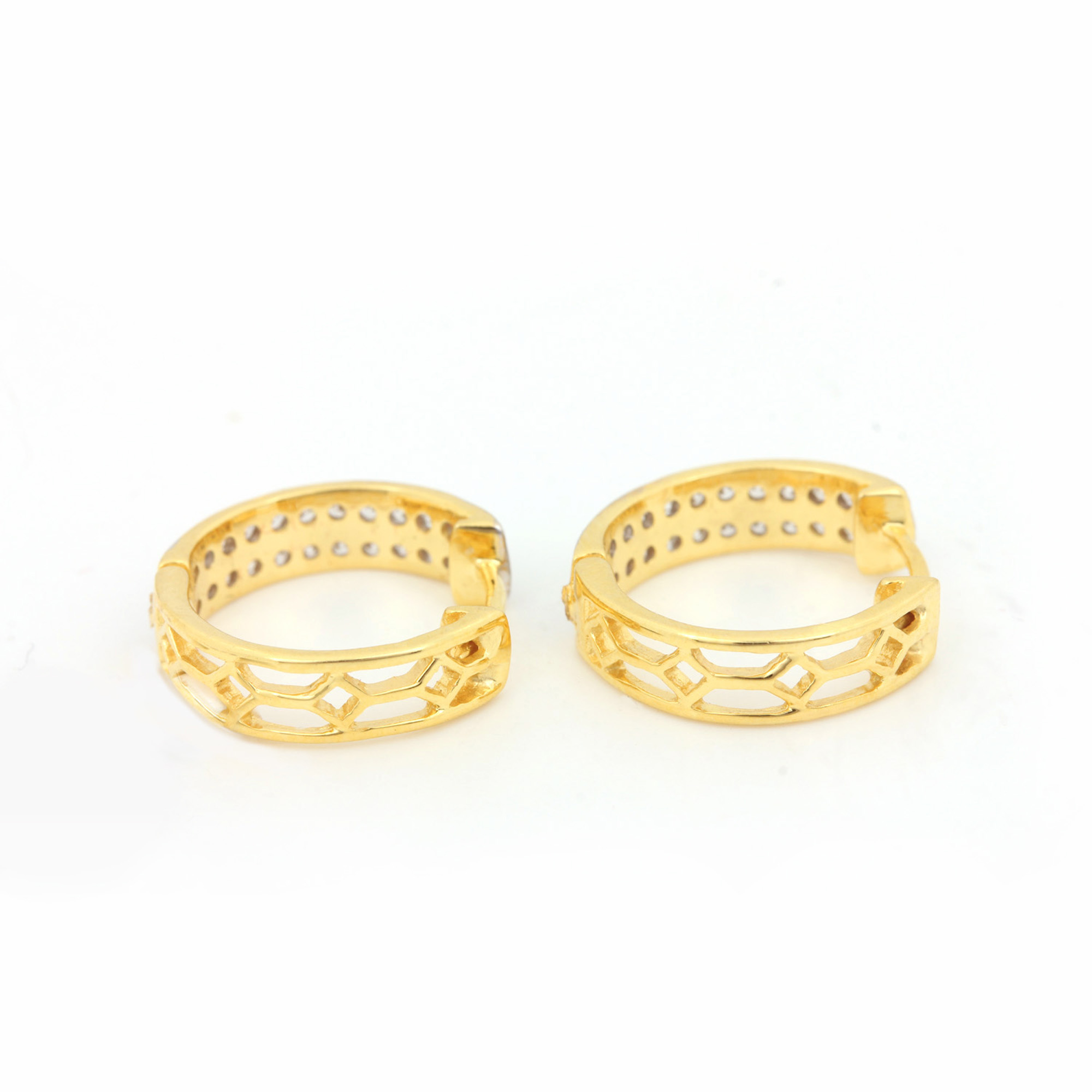 Natural Diamond Earrings In Solid Gold