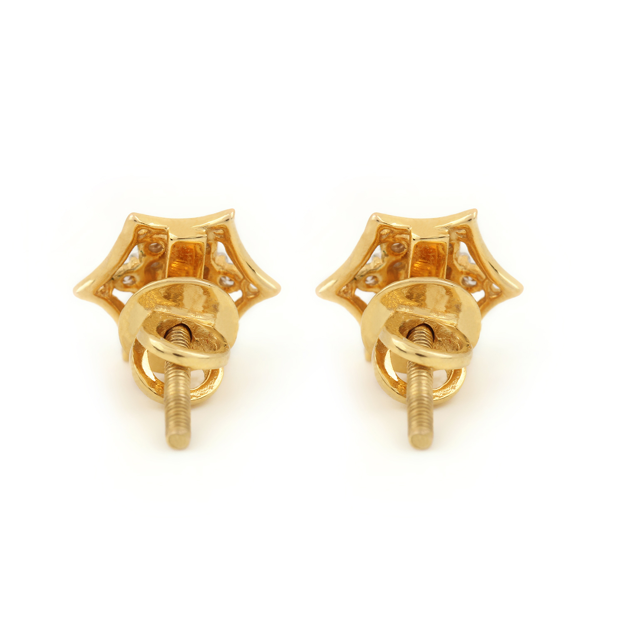 14k Gold Natural Diamond Earrings