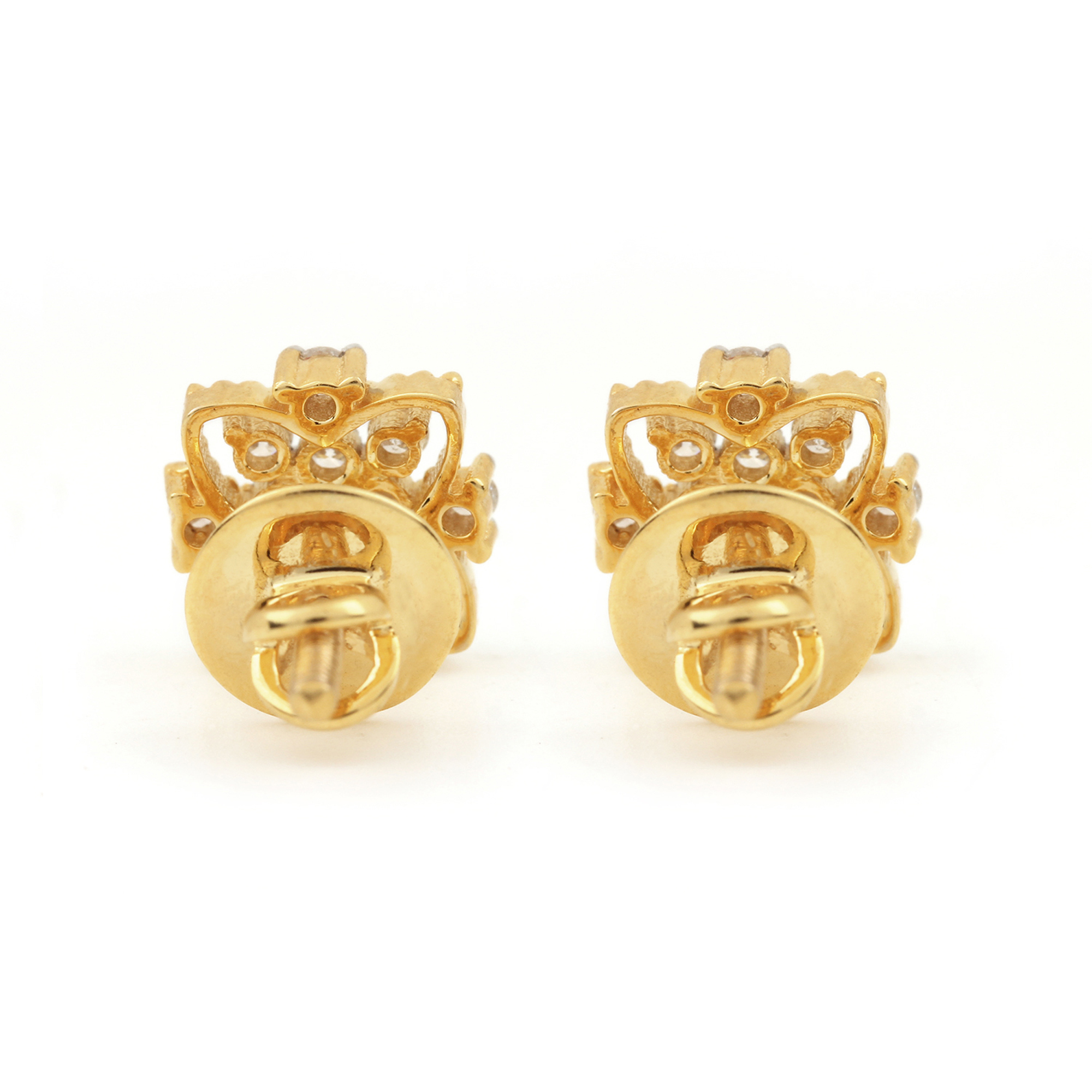 Solid Gold Natural Diamond Earrings