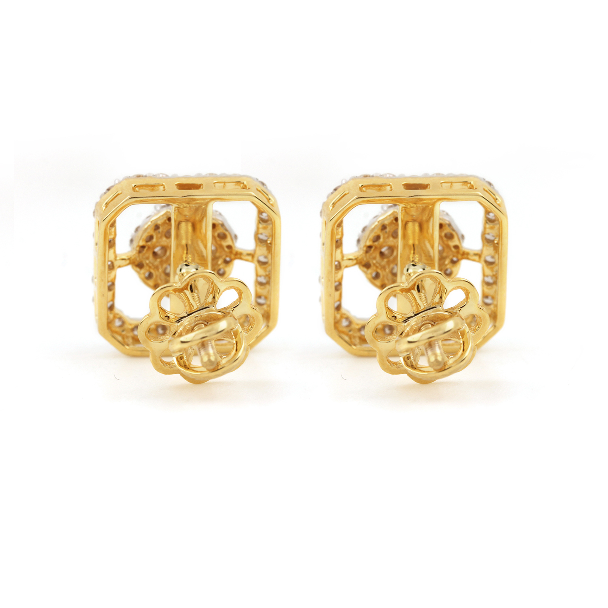 14k Solid Gold Natural Diamond Earrings