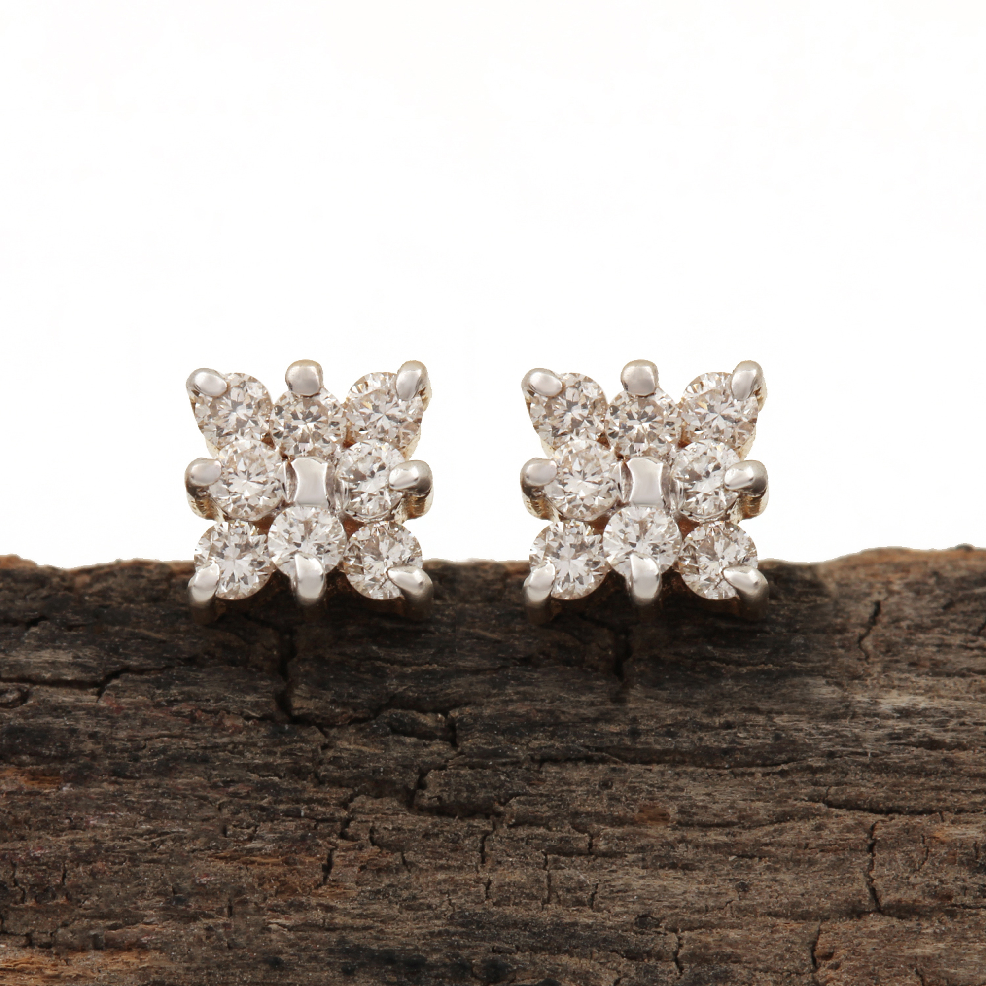 Natural Diamond 14k Gold Earrings