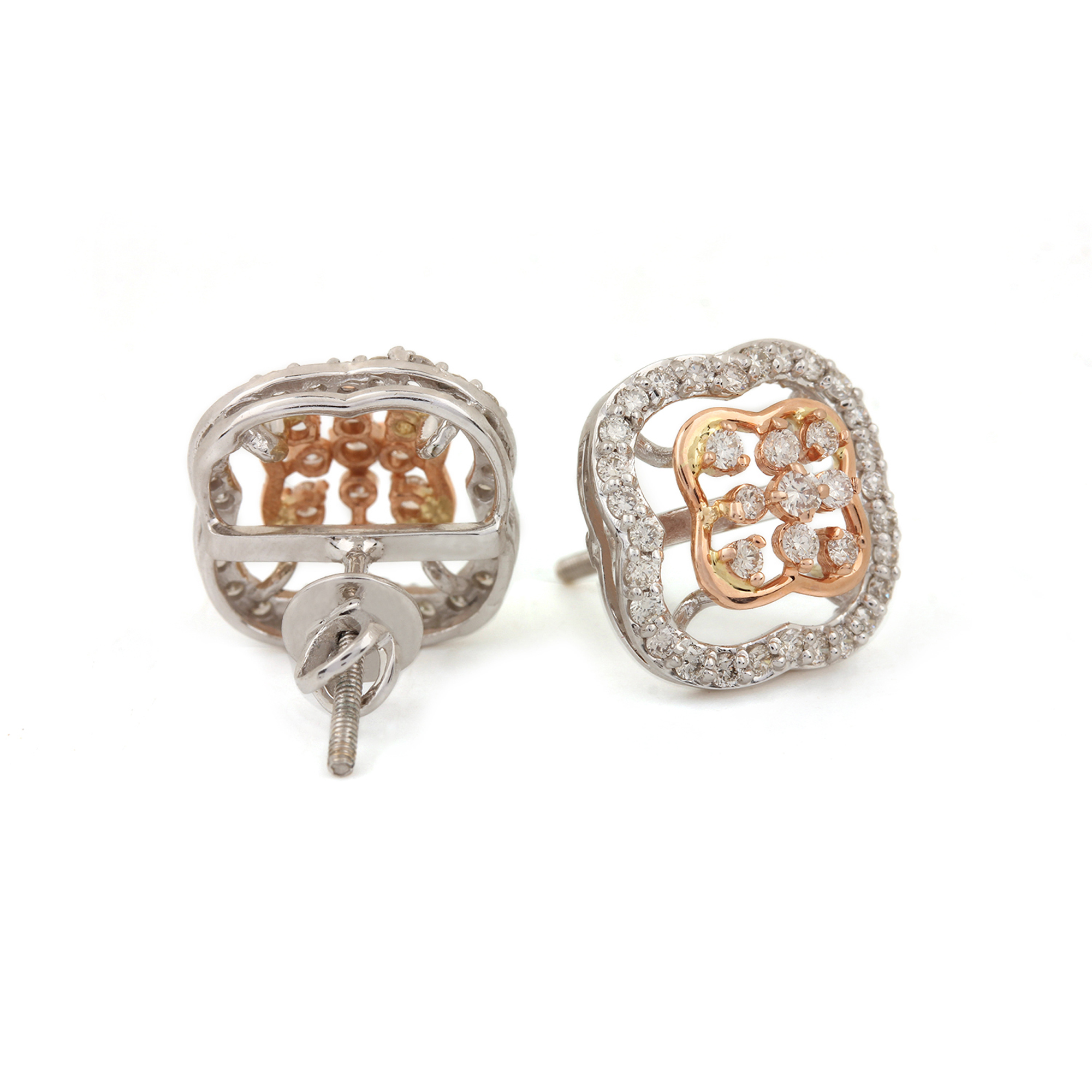 Natural Diamond Stud Earrings, 14k Gold Fine Jewelry