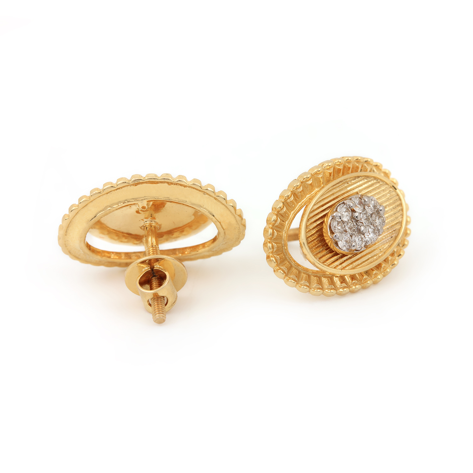 Natural Diamond Earrings, Solid Gold Fine Jewelry