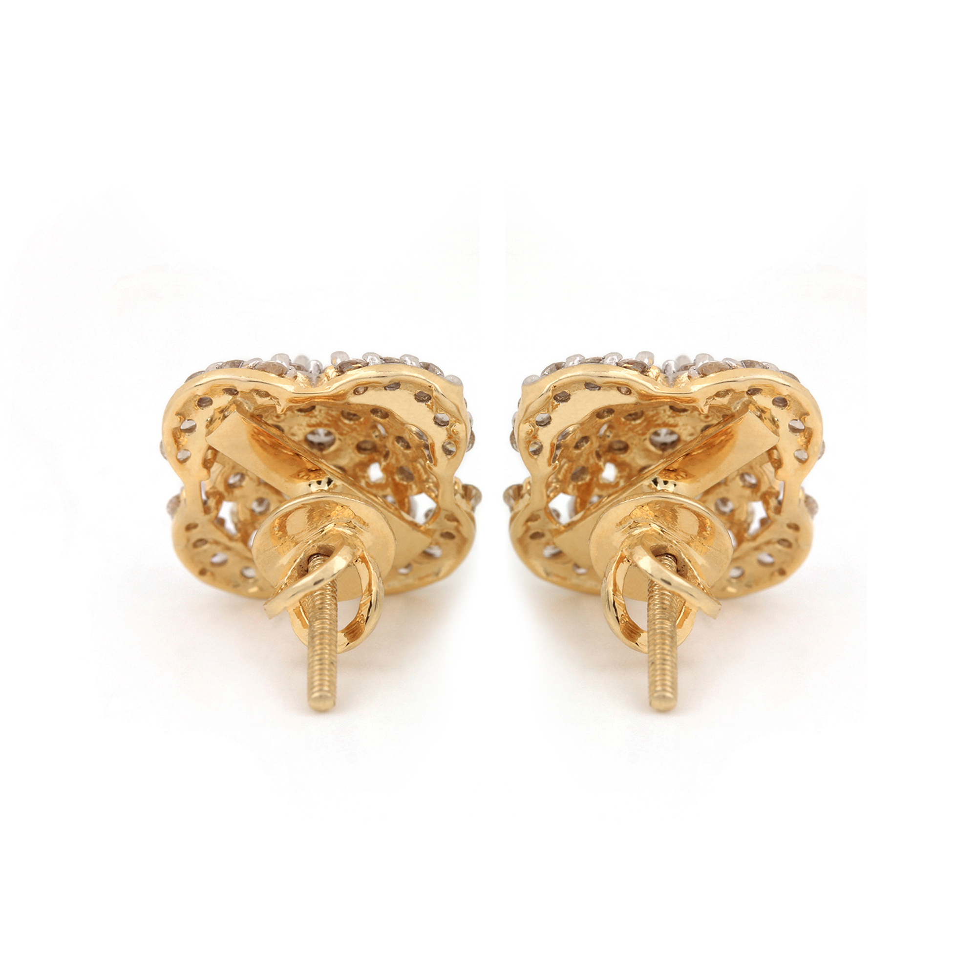 Gold & Diamond Earrings Handmade Jewelry