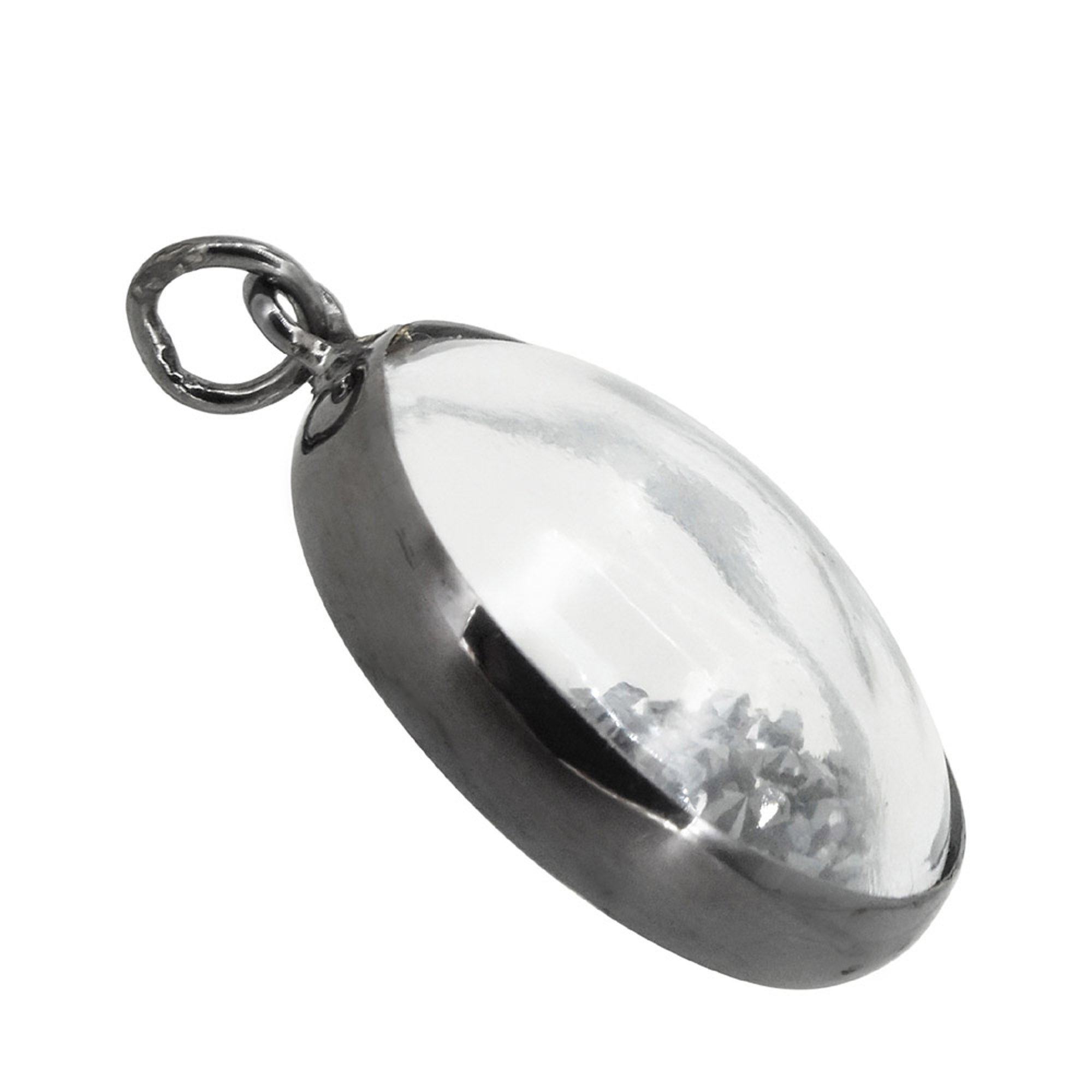 14k solid gold diamond crystal gemstone shaker pendant