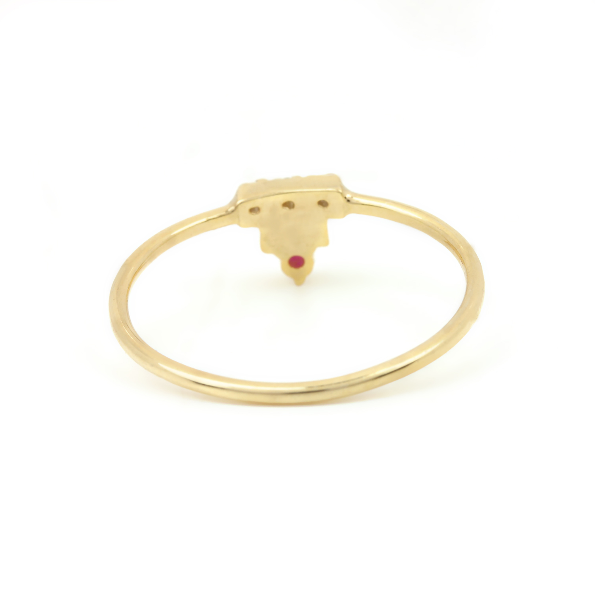 Diamond 14k Solid Gold Ruby Ring