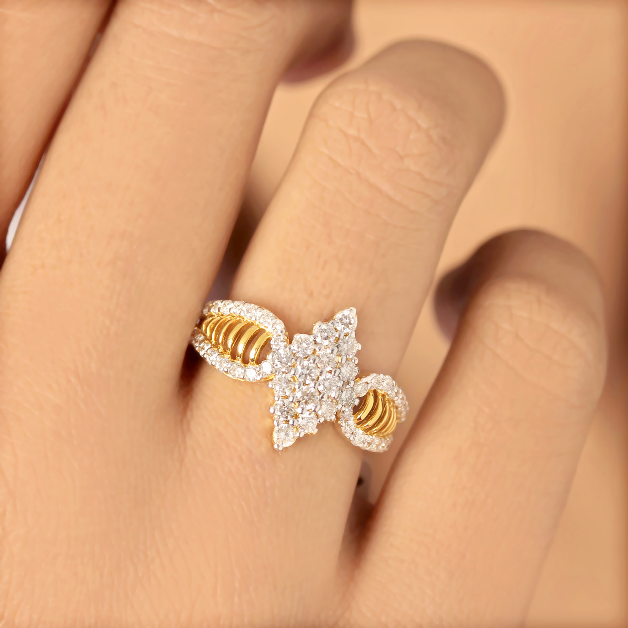 Real Diamond In Yellow Gold Ring