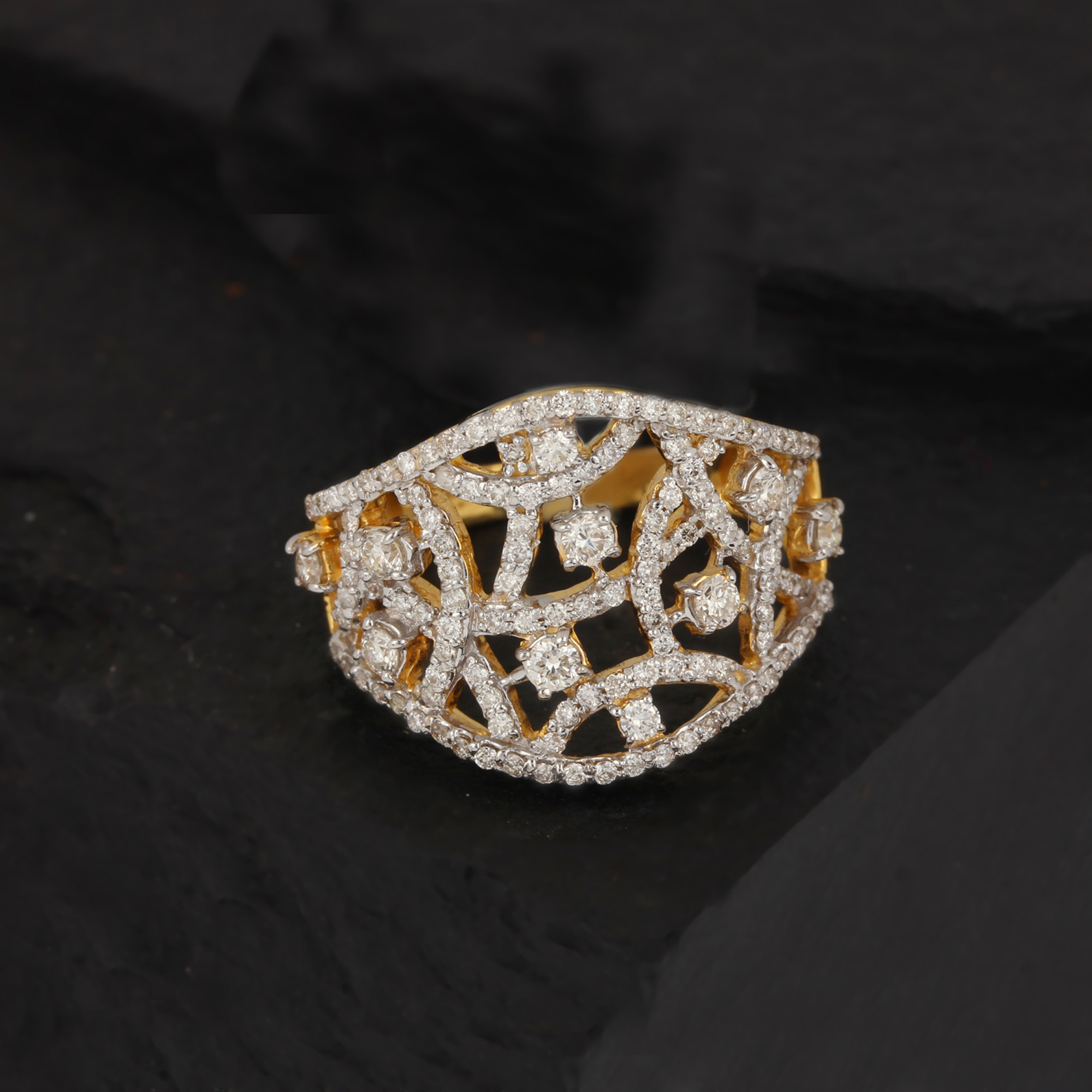 Diamond Designed Gold Ring