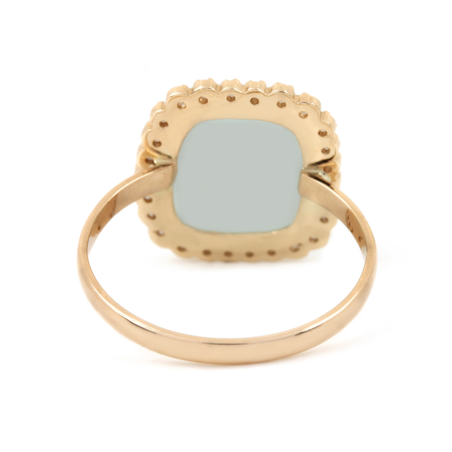 Aquamarine Gemstone 14K Solid Gold Ring Pave Diamond Jewelry
