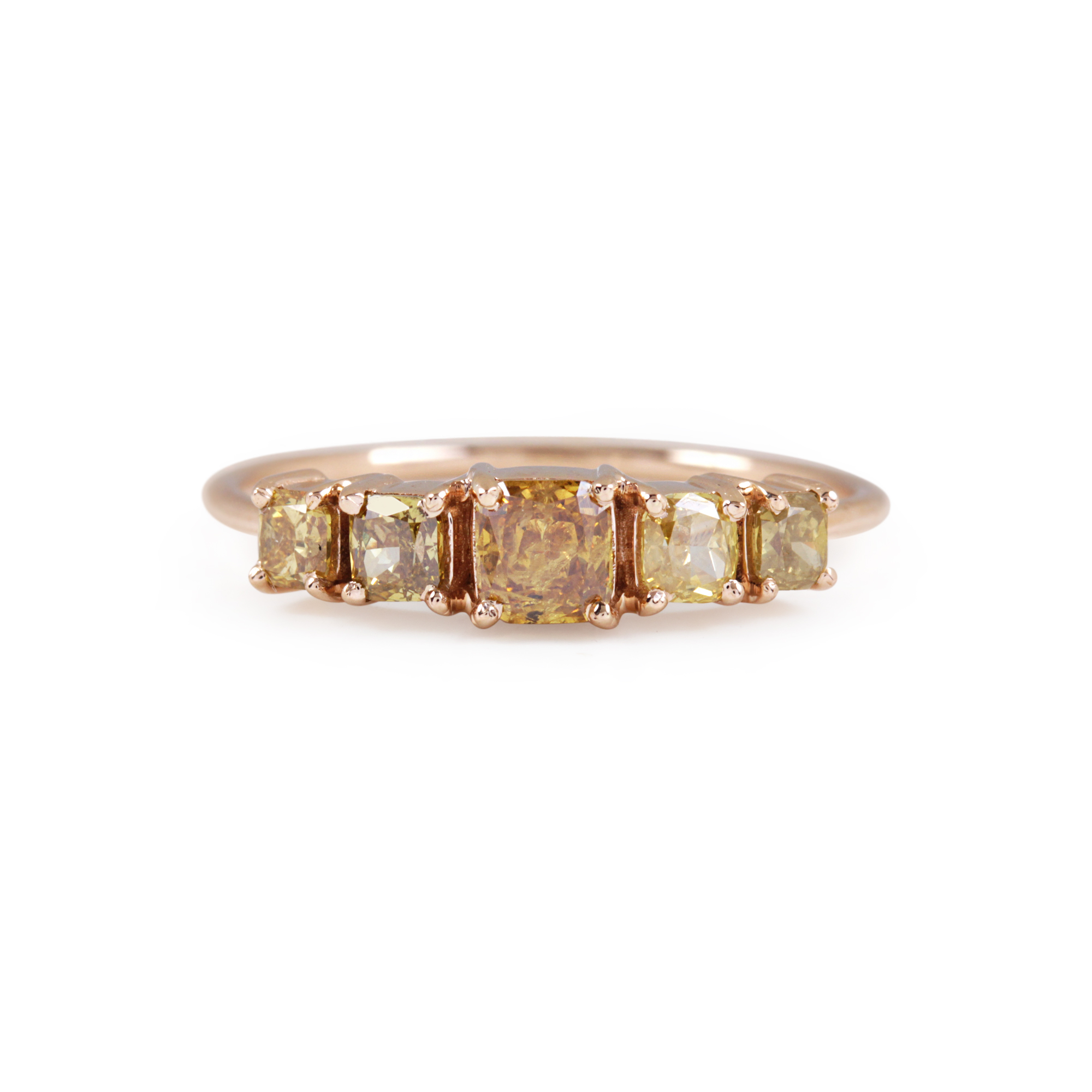 14K Solid Yellow Gold Natural Pave Diamond Ring Jewelry