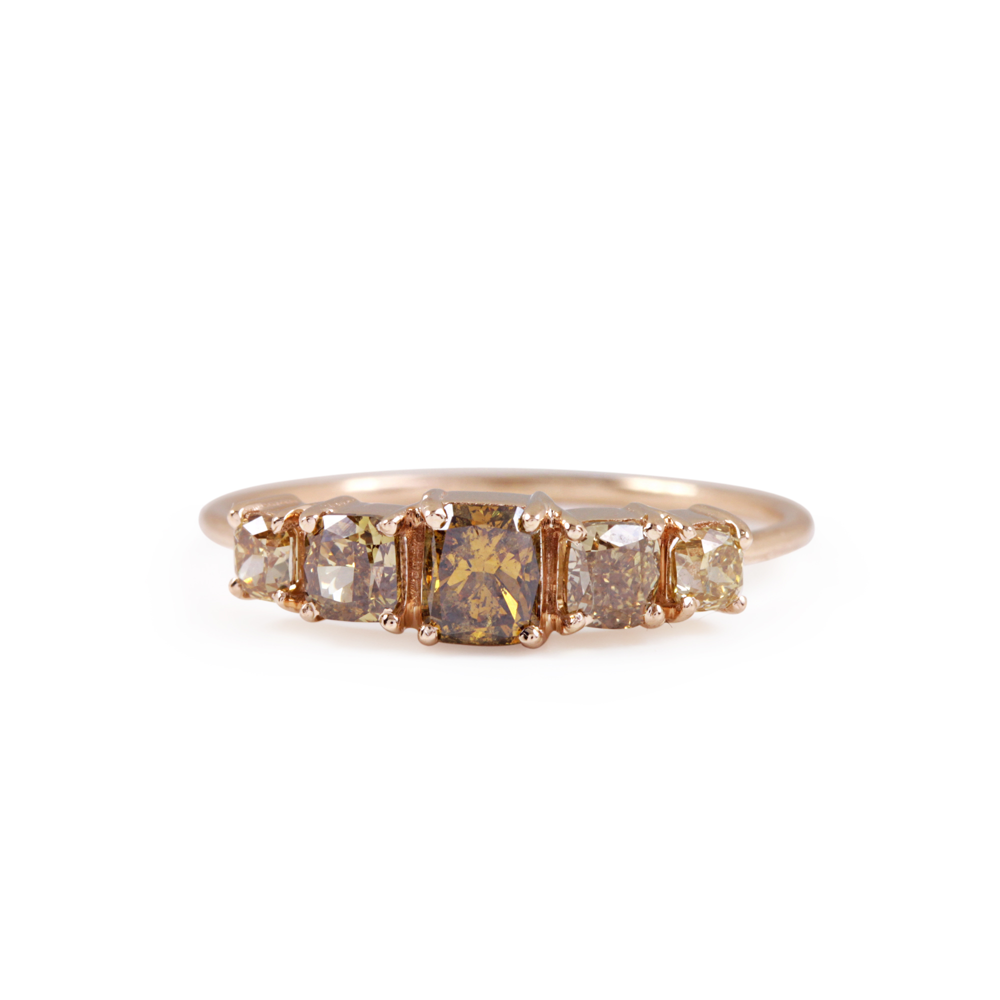 14K Solid Yellow Gold Natural Pave Diamond Ring Jewelry