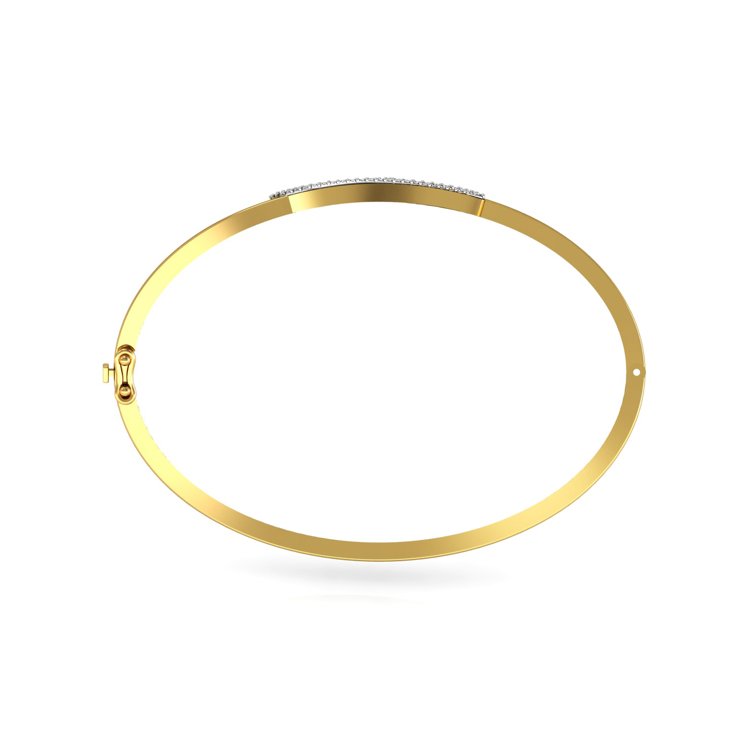 Solid gold leaf bracelet in real diamond