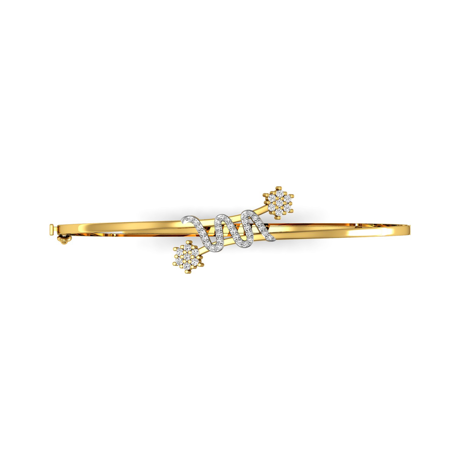 Solid gold bracelet with natural diamond