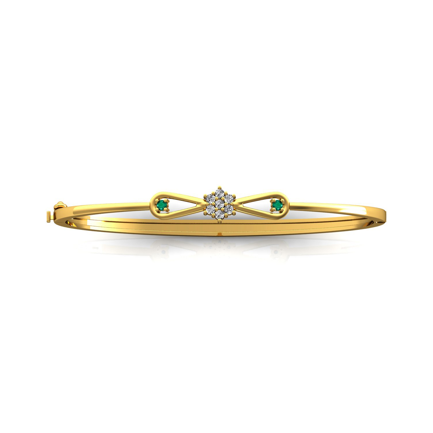 Gemstone emerald diamond gold bracelet