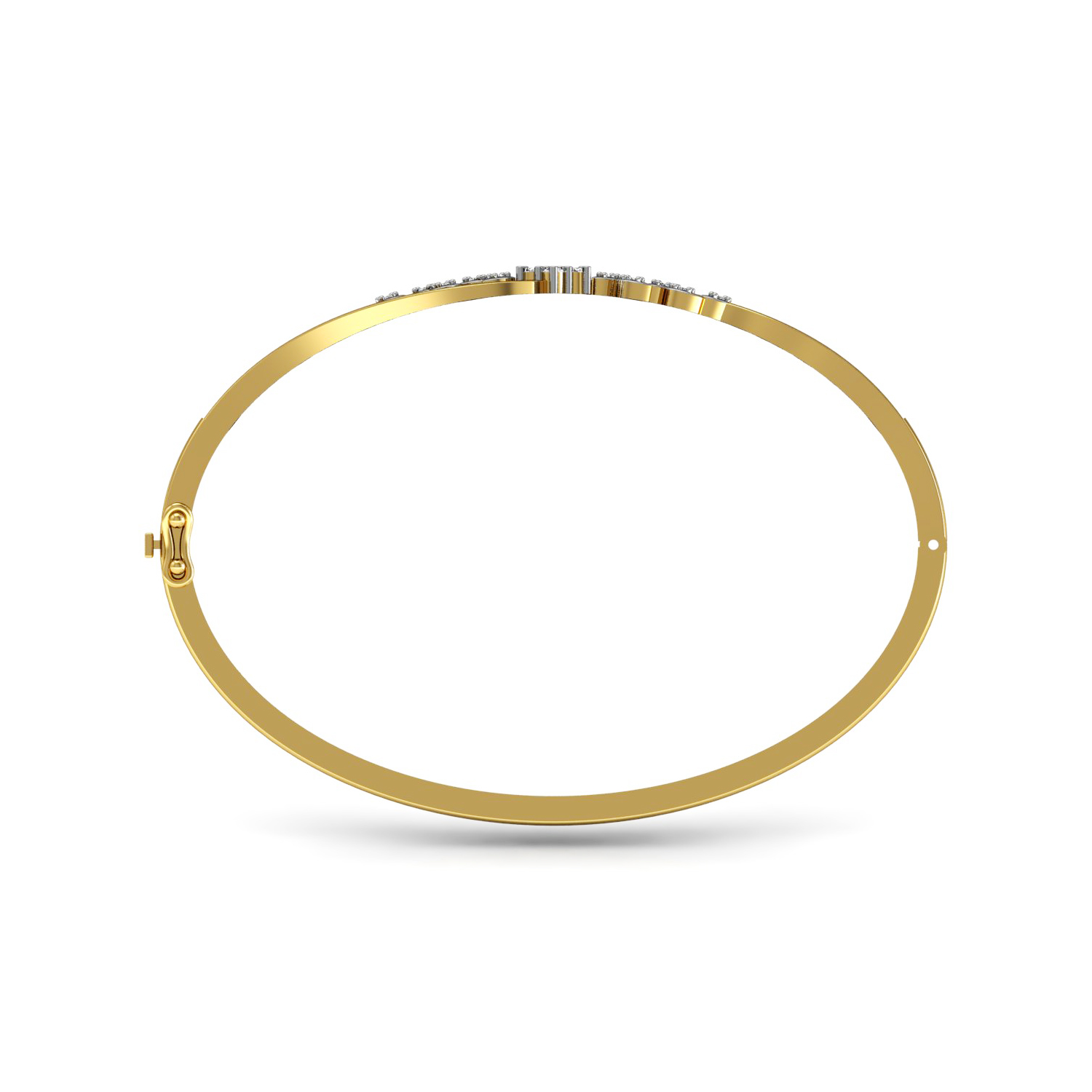 Solid gold openable bracelet with real diamond