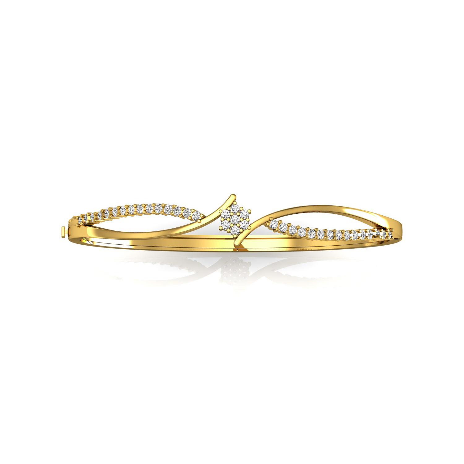 Bangle bracelet Made in solid gold & diamond