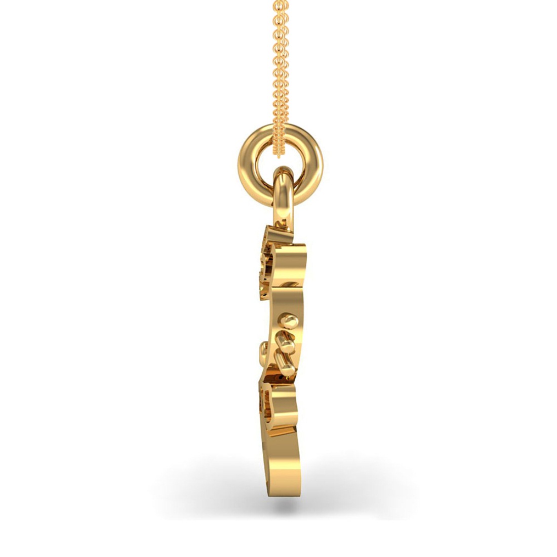 18k gold enamel teddy kids pendant with chain