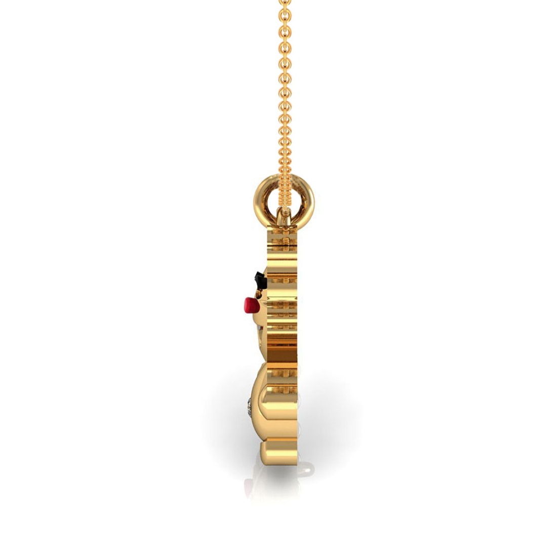 Joker kids pendant with chain 18k gold diamond enamel jewelry