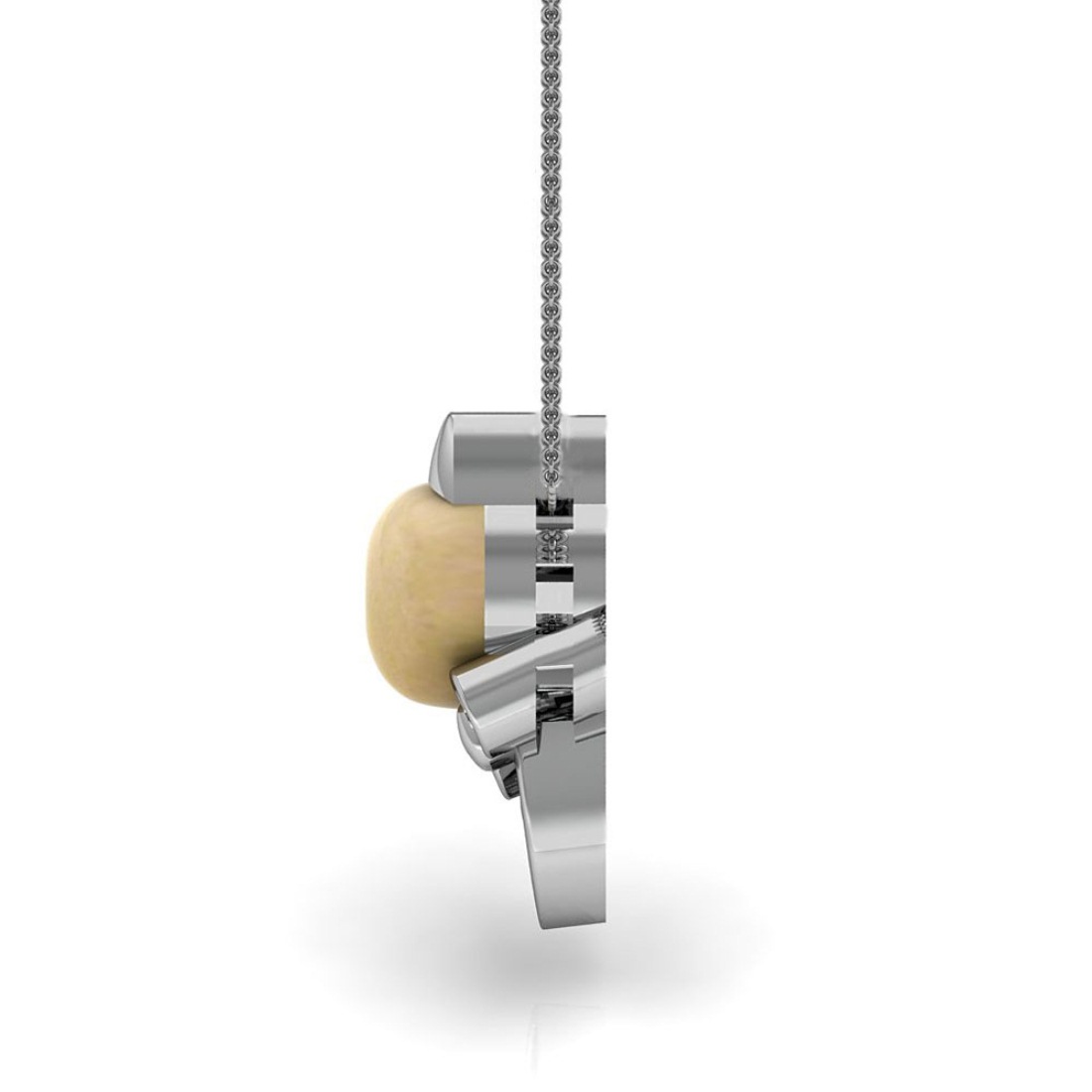 Solid 18k gold diamond rat shape kids pendant with chain